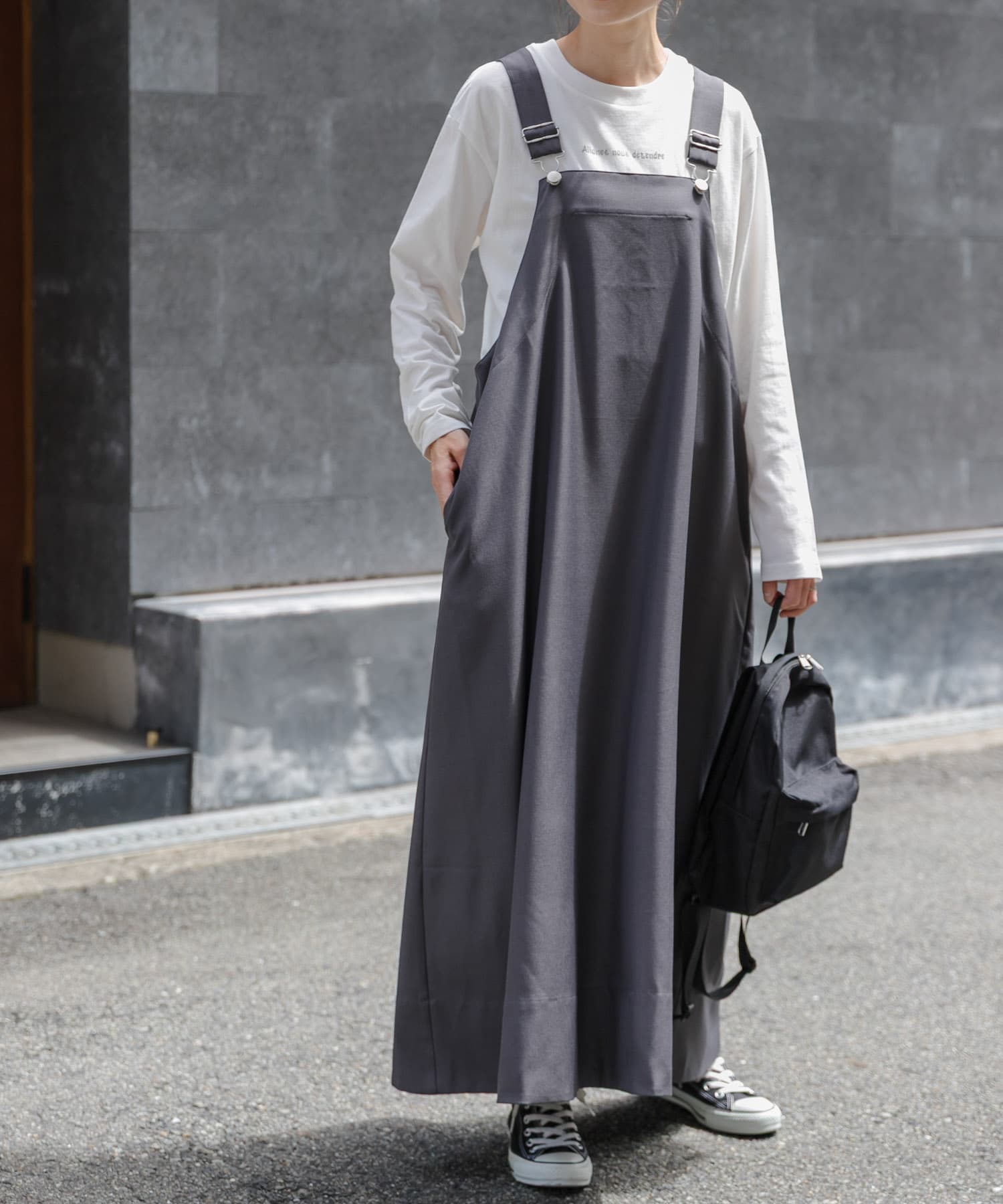 FORK&SPOON フレアサスペンダーワンピース(1 GRAY): ワンピース｜URBAN