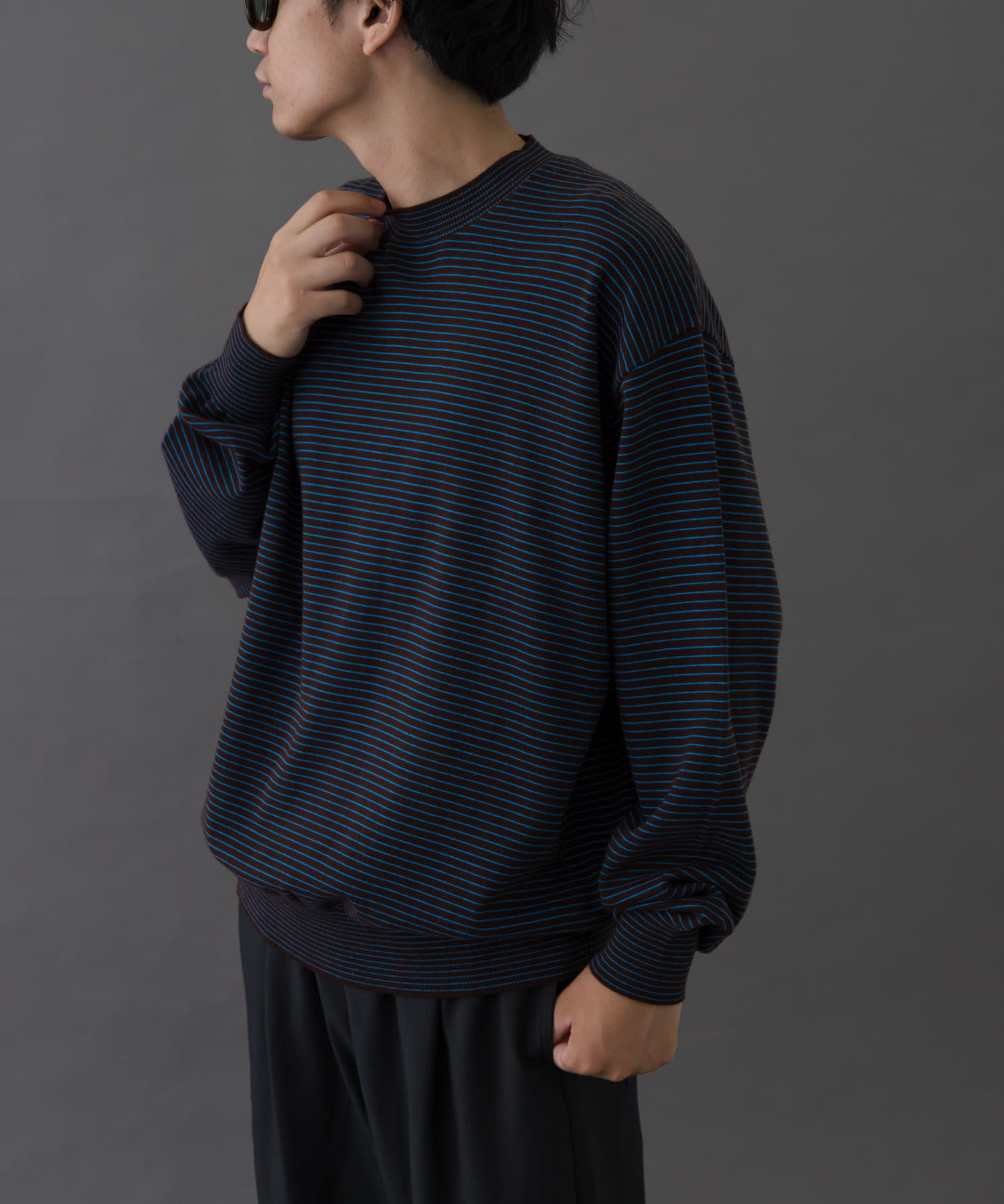 FORK&SPOON　ボーダークルーネックニット