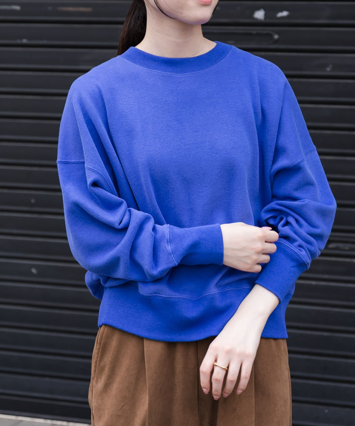 FORK&SPOON　コットンカシミヤクルーネックスウェット