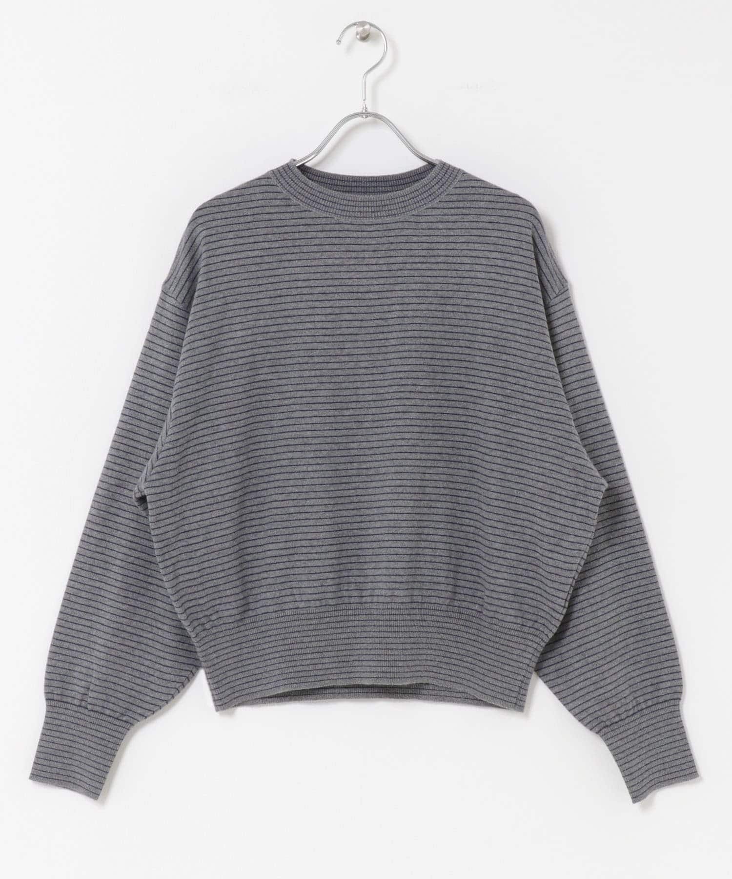 FORK&SPOON　ボーダークルーネックニット GRYxNVY 1