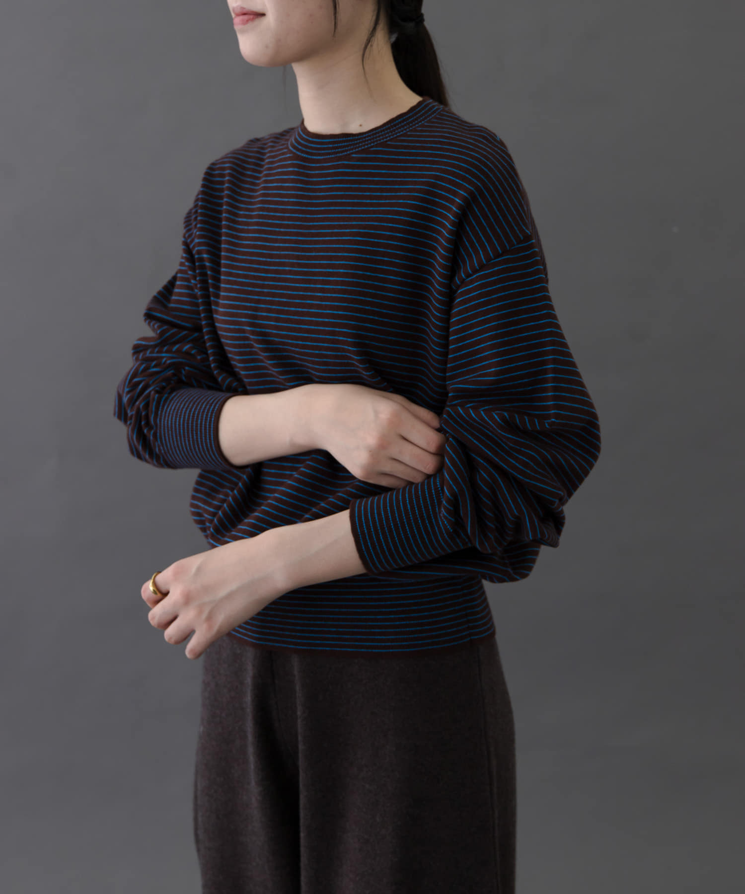 FORK&SPOON　ボーダークルーネックニット