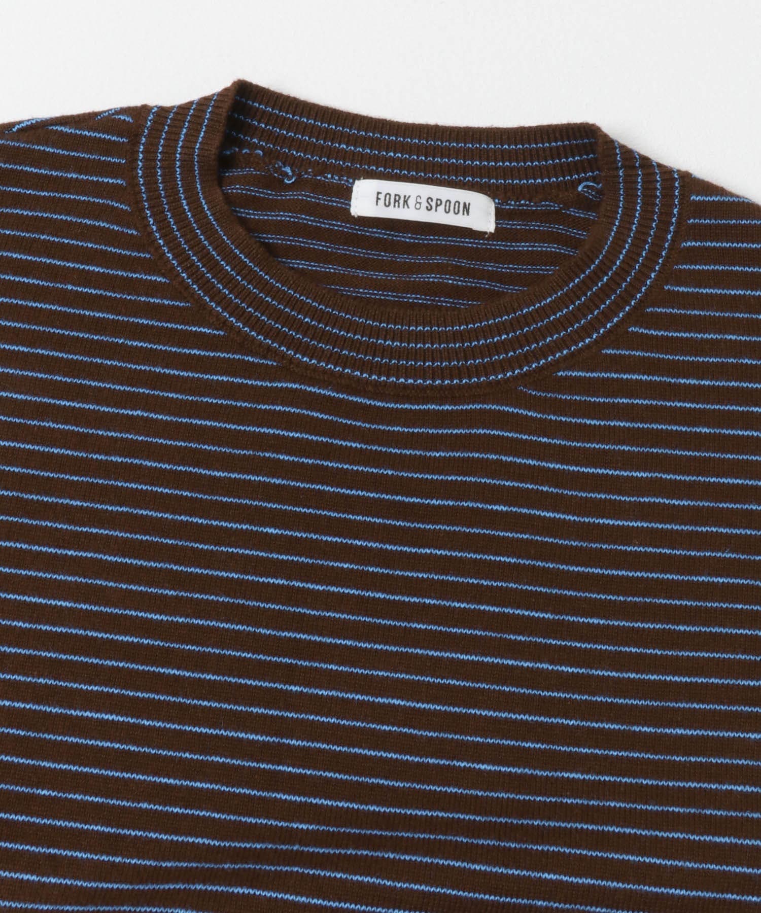 FORK&SPOON　ボーダークルーネックニット BRNxBLU 1
