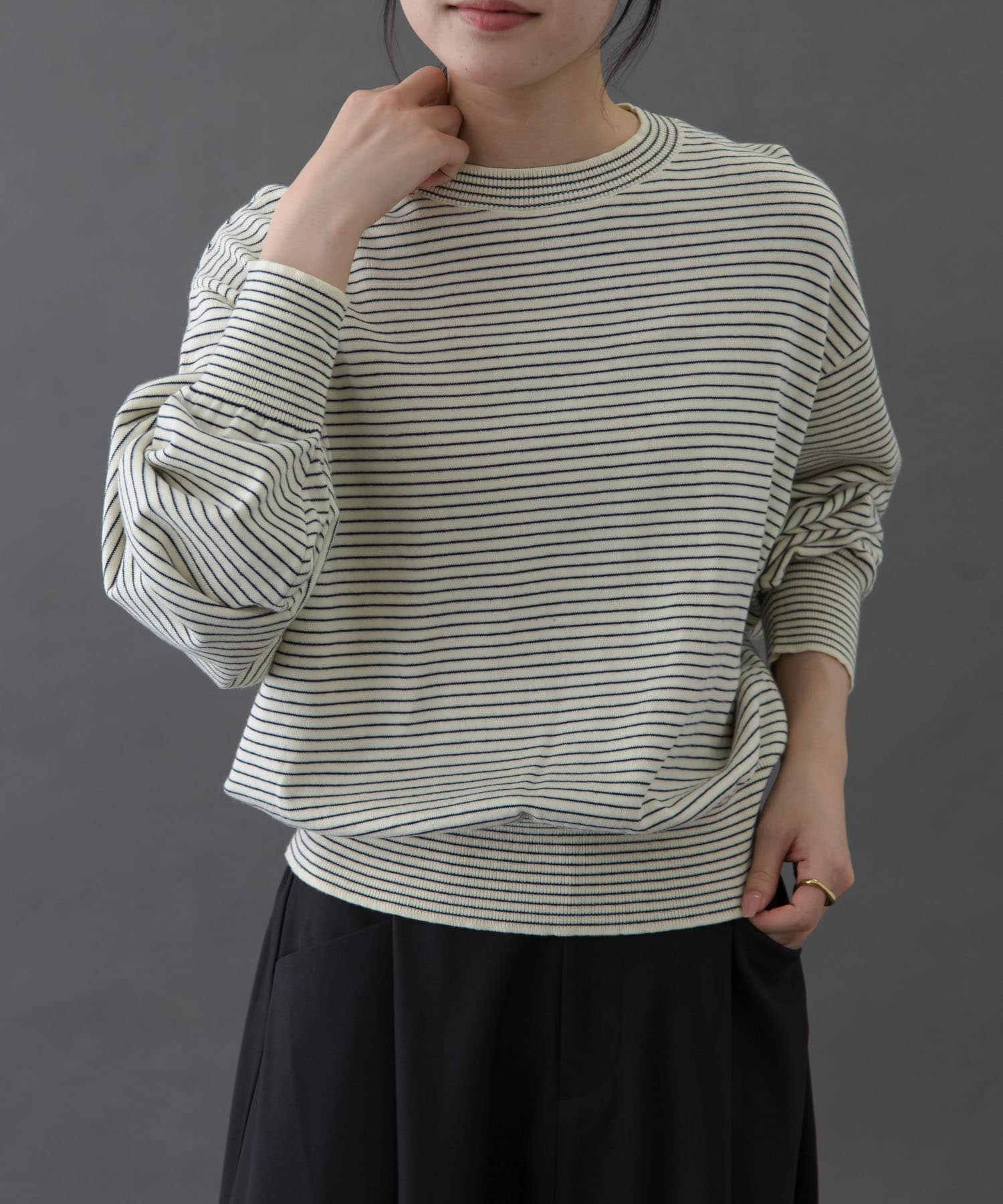 FORK&SPOON ボーダークルーネックニット(1 IVOxNVY): トップス｜URBAN