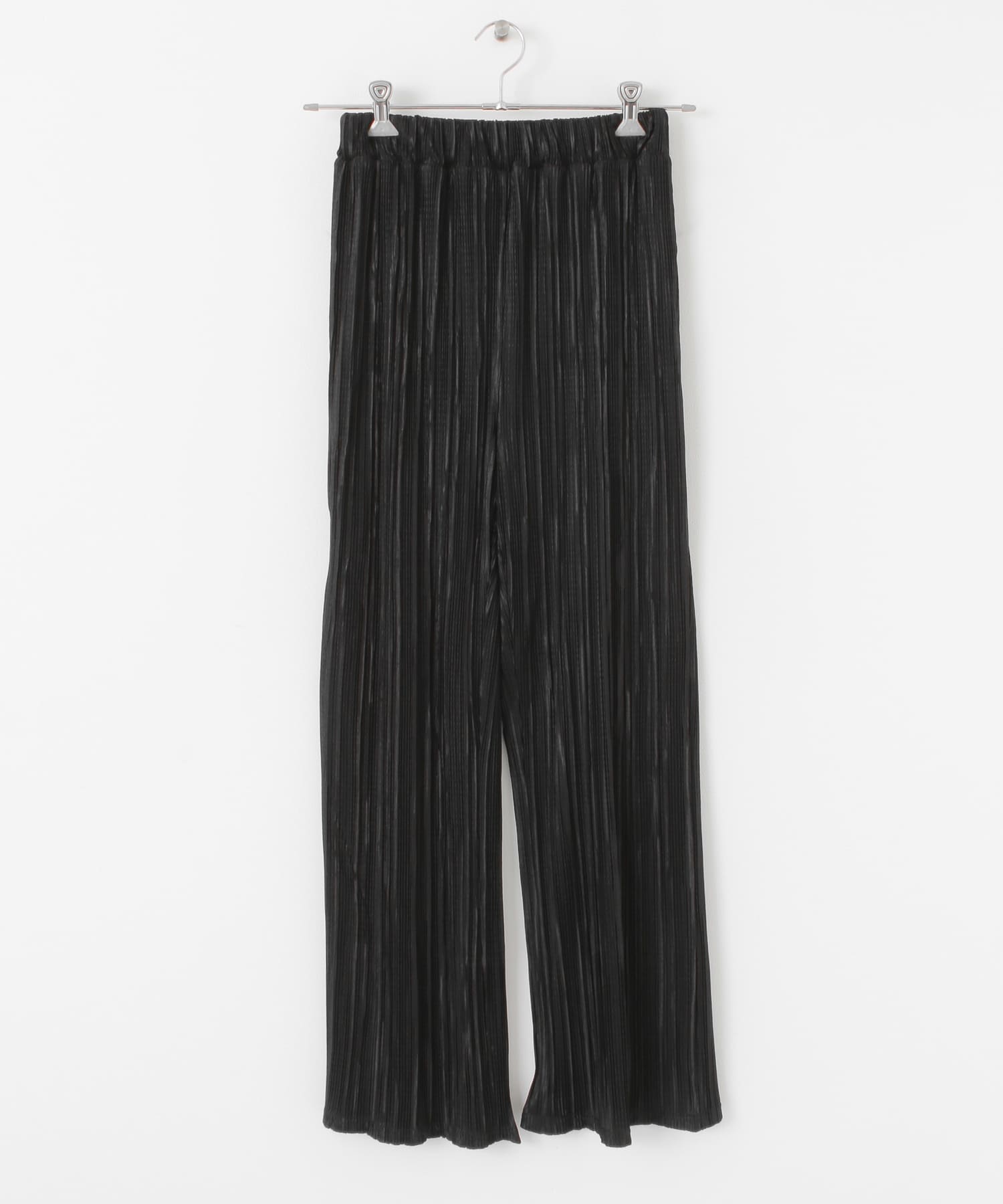 『WEB限定』thint　サテンプリーツパンツ BLK M