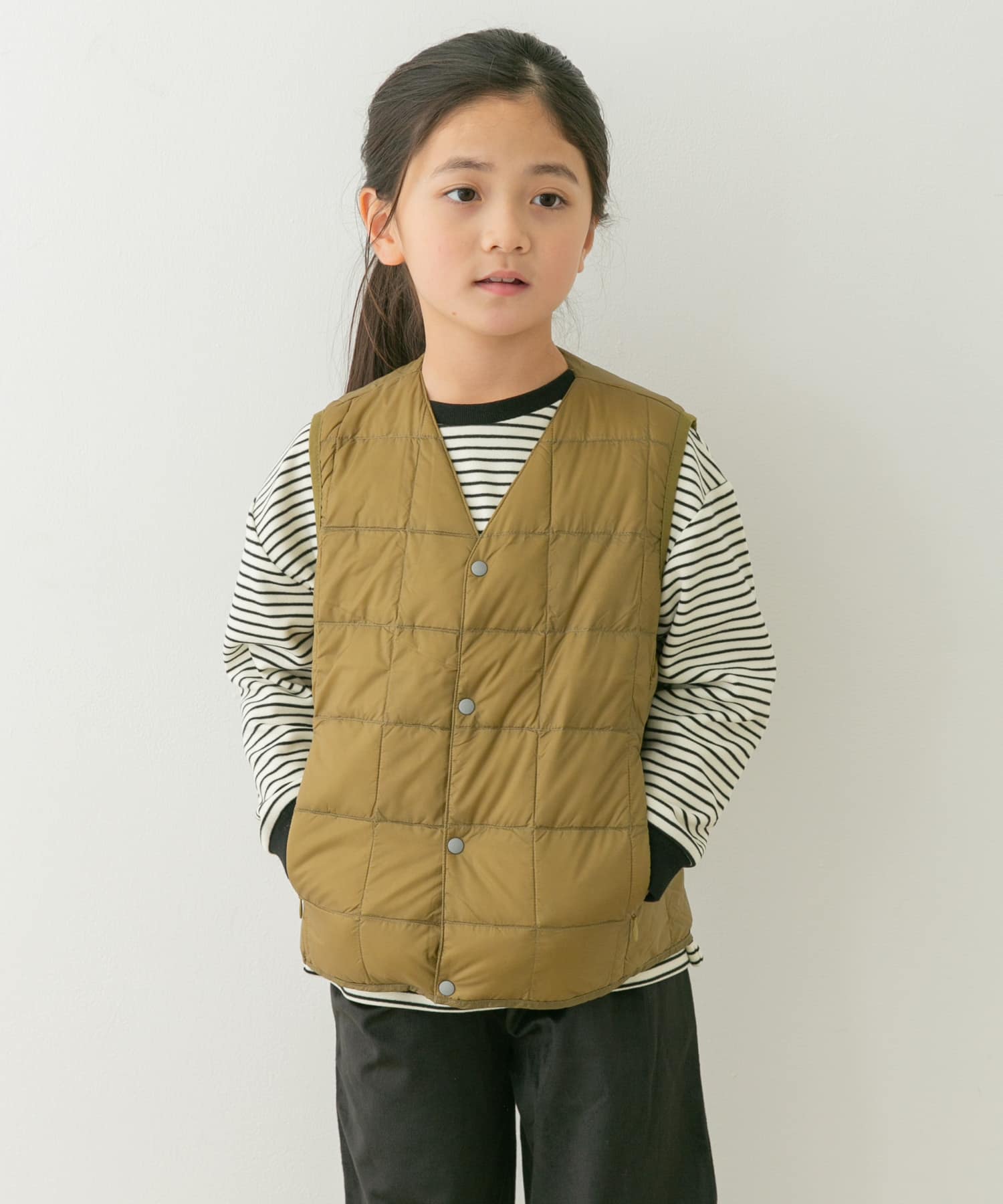 TAION　V-NECK BUTTON DOWN VEST(KIDS)