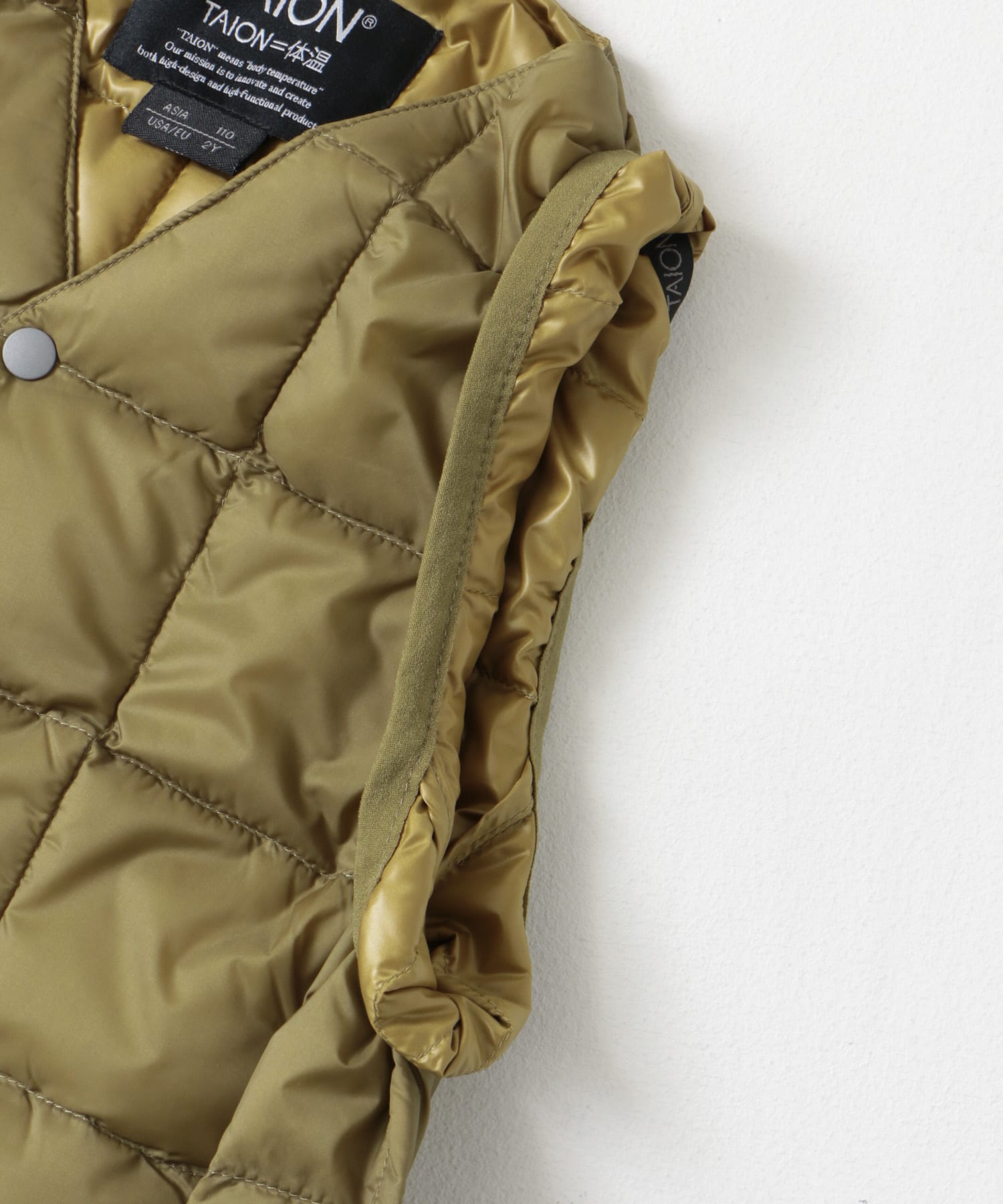 TAION　V-NECK BUTTON DOWN VEST(KIDS) BEIGE 110