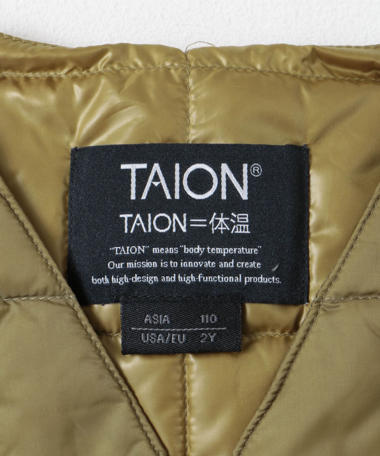 TAION　V-NECK BUTTON DOWN VEST(KIDS) BEIGE 110