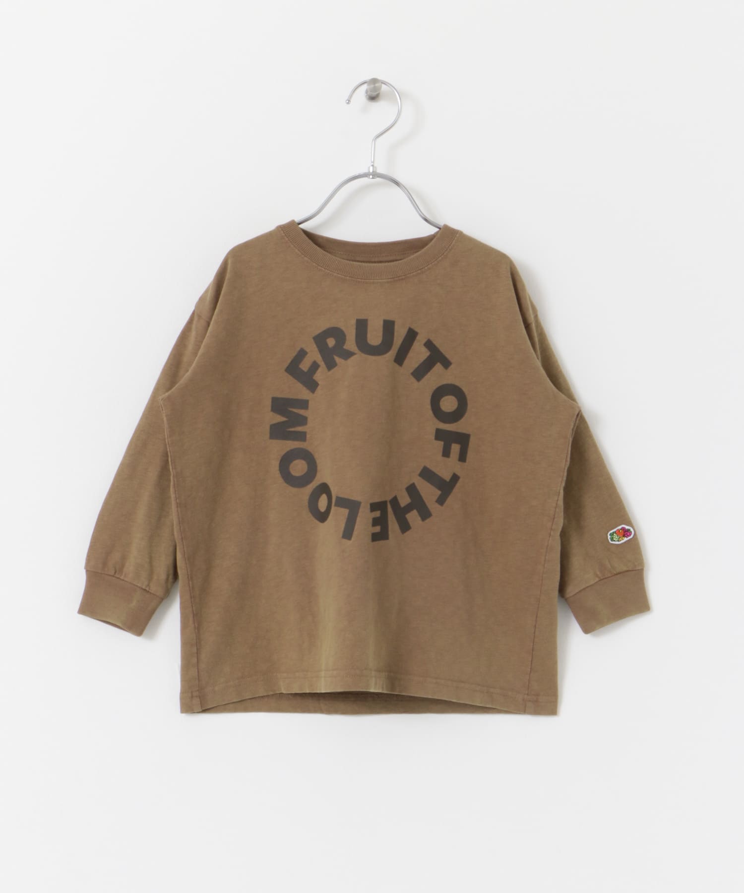 『別注』FRUIT OF THE LOOM×DOORS　サークルロゴ長袖Tシャツ(KIDS) BROWN 105