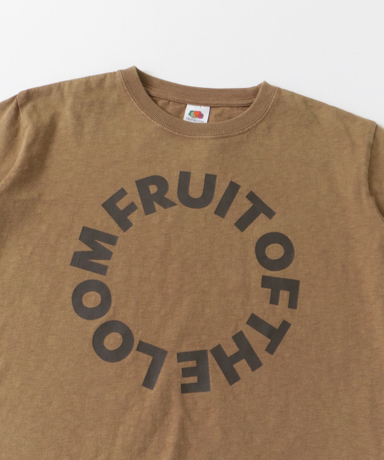 『別注』FRUIT OF THE LOOM×DOORS　サークルロゴ長袖Tシャツ(KIDS) BROWN 105