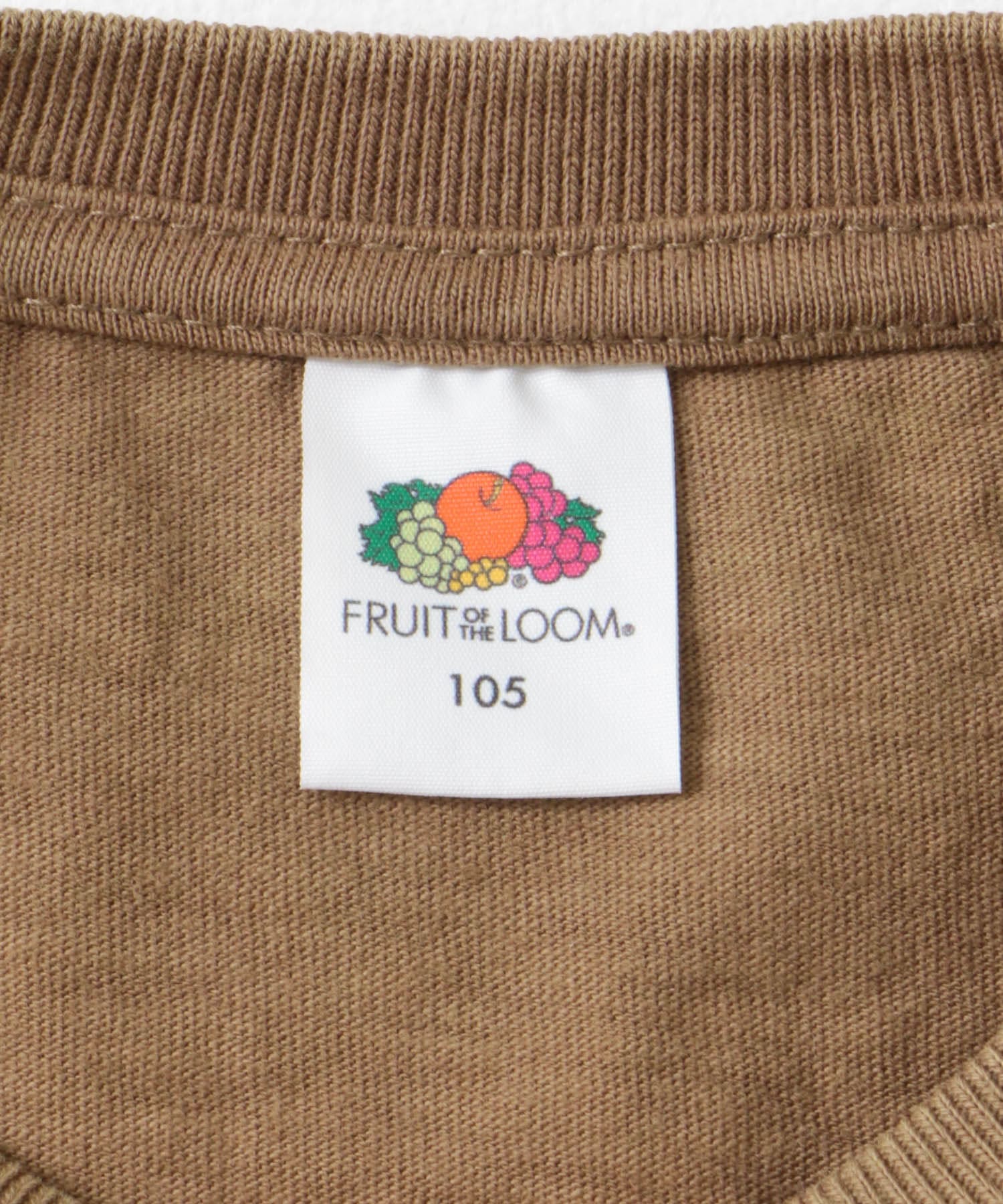 『別注』FRUIT OF THE LOOM×DOORS　サークルロゴ長袖Tシャツ(KIDS) BROWN 105