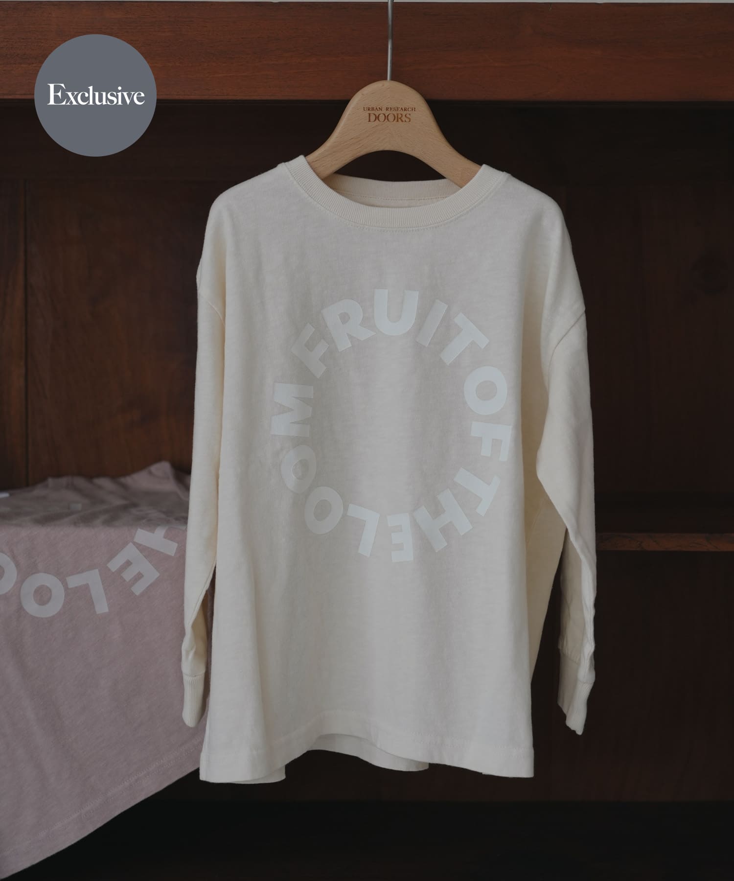 『別注』FRUIT OF THE LOOM×DOORS　サークルロゴ長袖Tシャツ(KIDS)