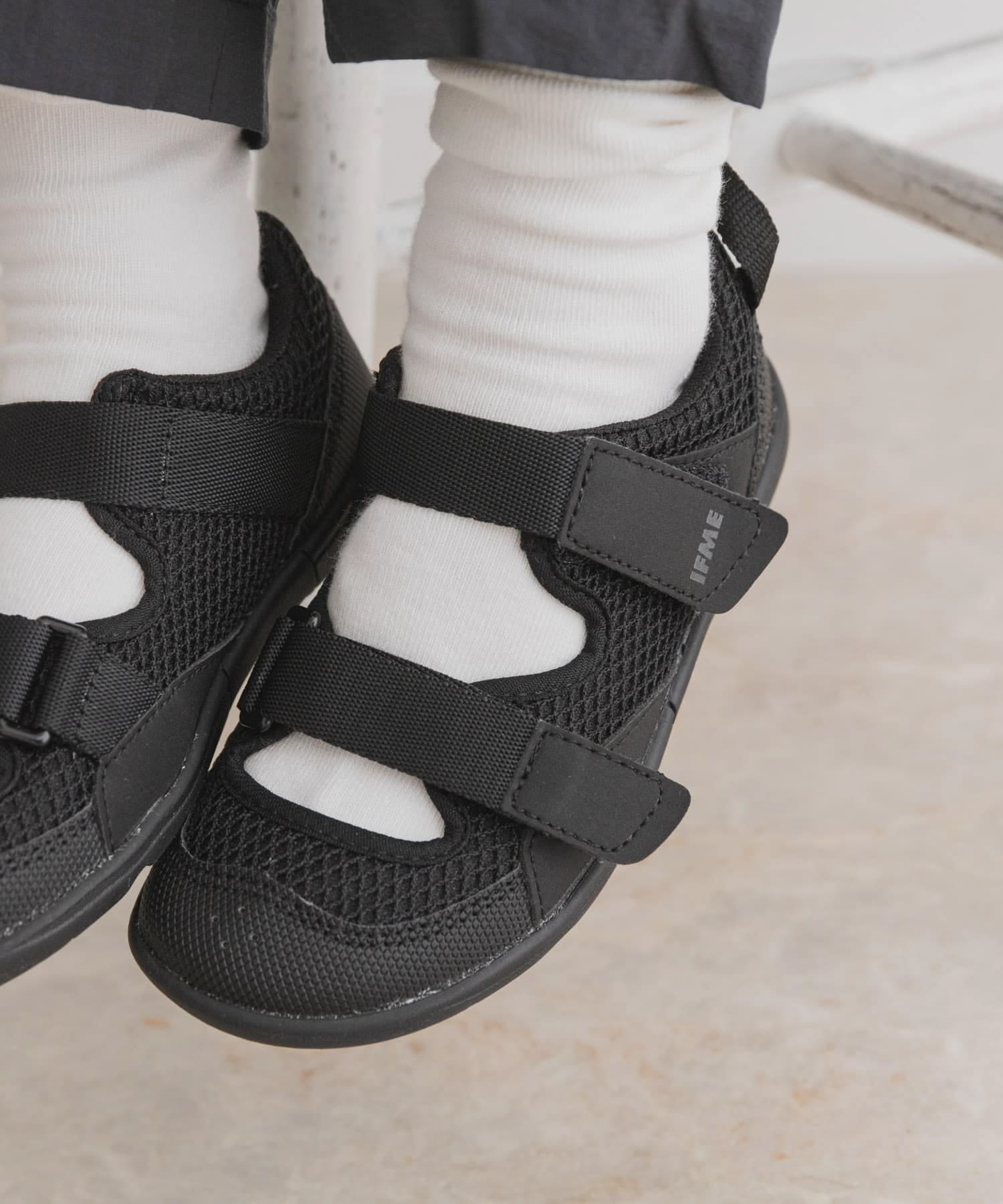 IFME　ダブルベルトウォーターシューズ(KIDS) BLACK 15