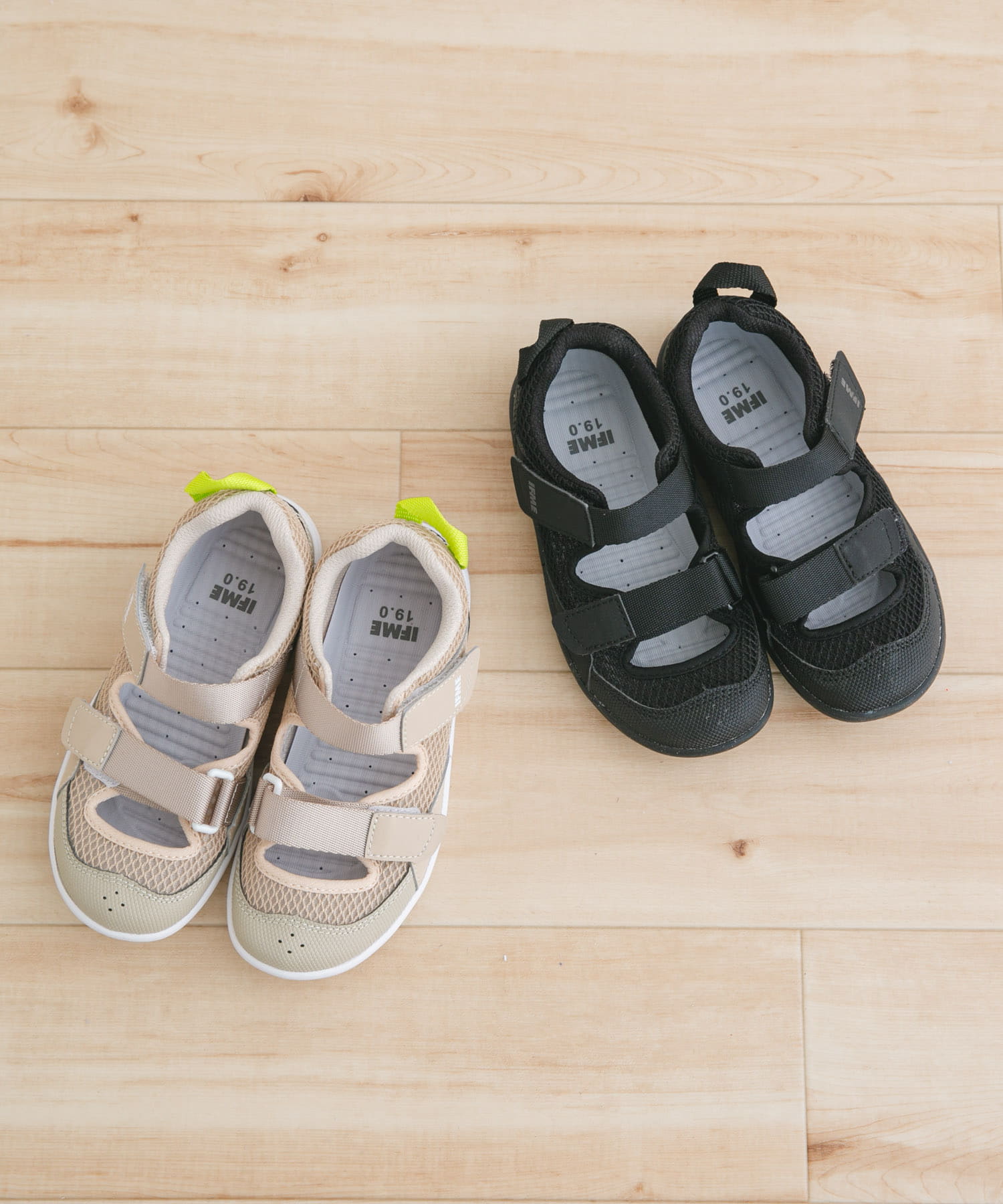 IFME　ダブルベルトウォーターシューズ(KIDS) BLACK 15