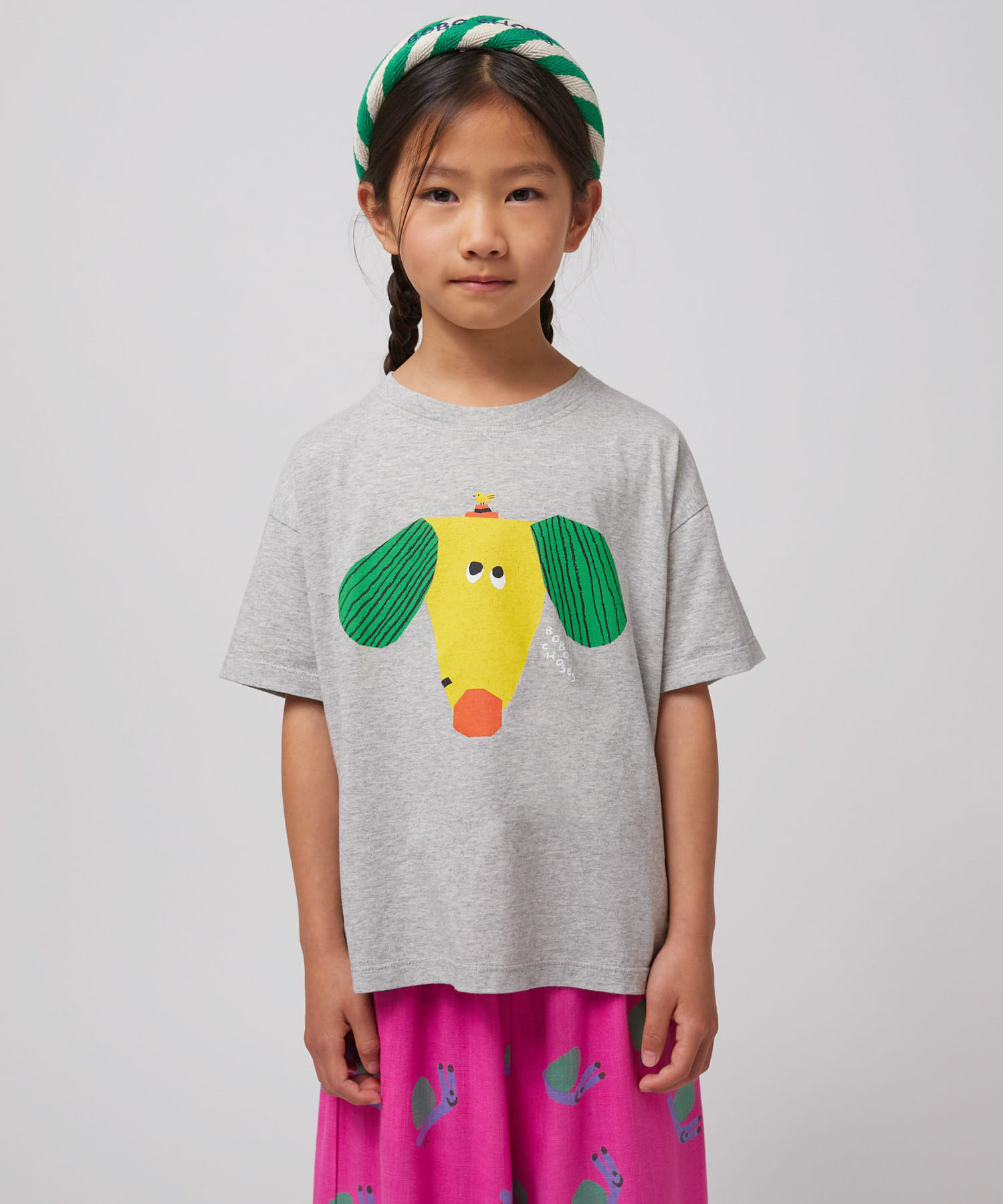 BOBO CHOSES　Happy Dog T-shirts(KIDS) GRAY 2-3y