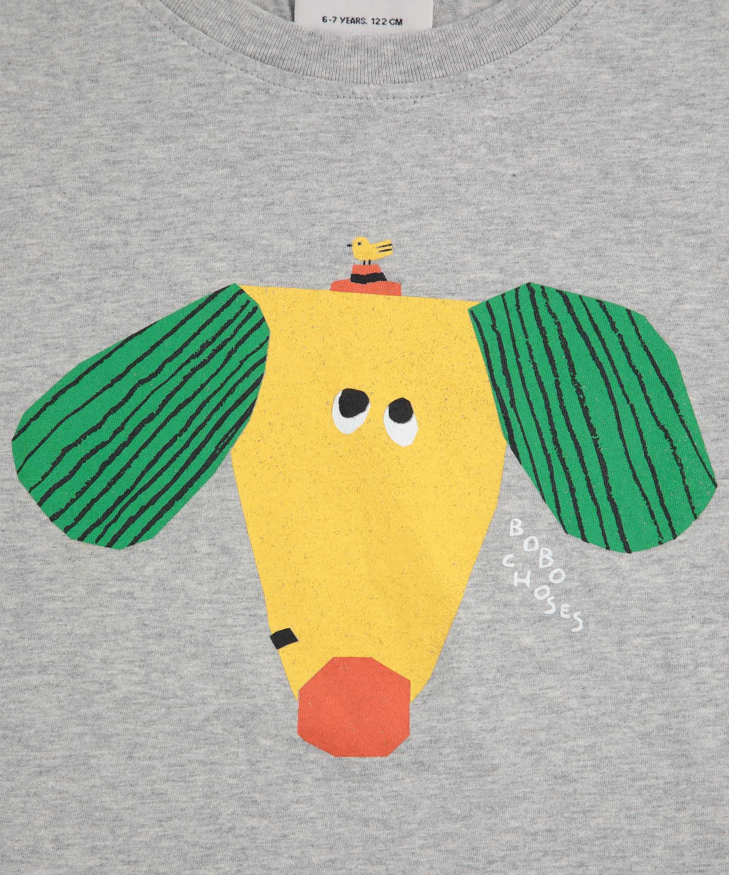 BOBO CHOSES　Happy Dog T-shirts(KIDS) GRAY 2-3y