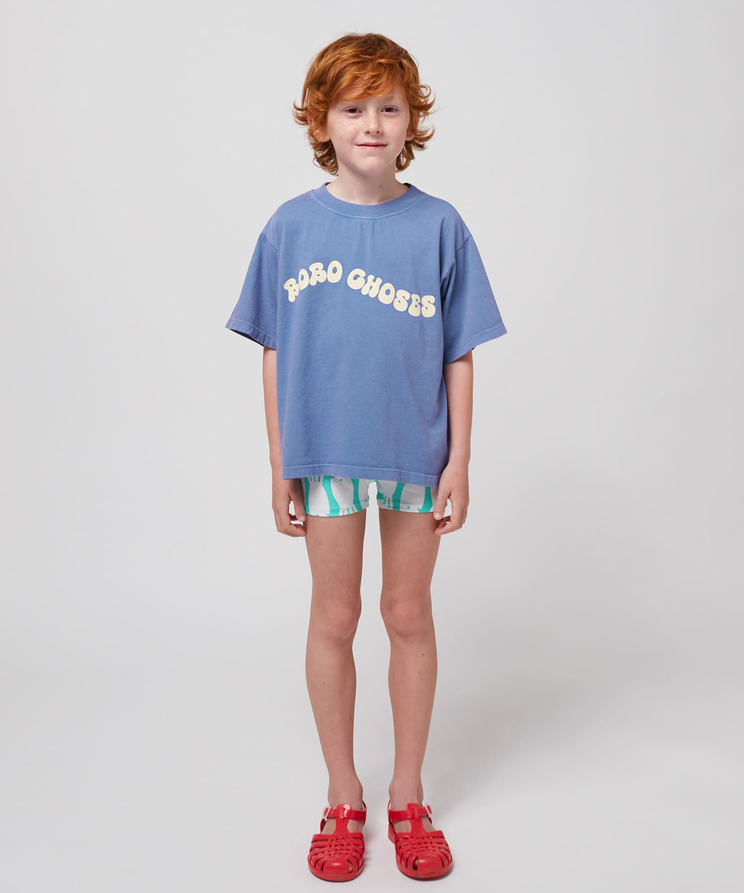 BOBO CHOSES　WavyBoboChoses T-shirts(KIDS) BLUE 2-3y