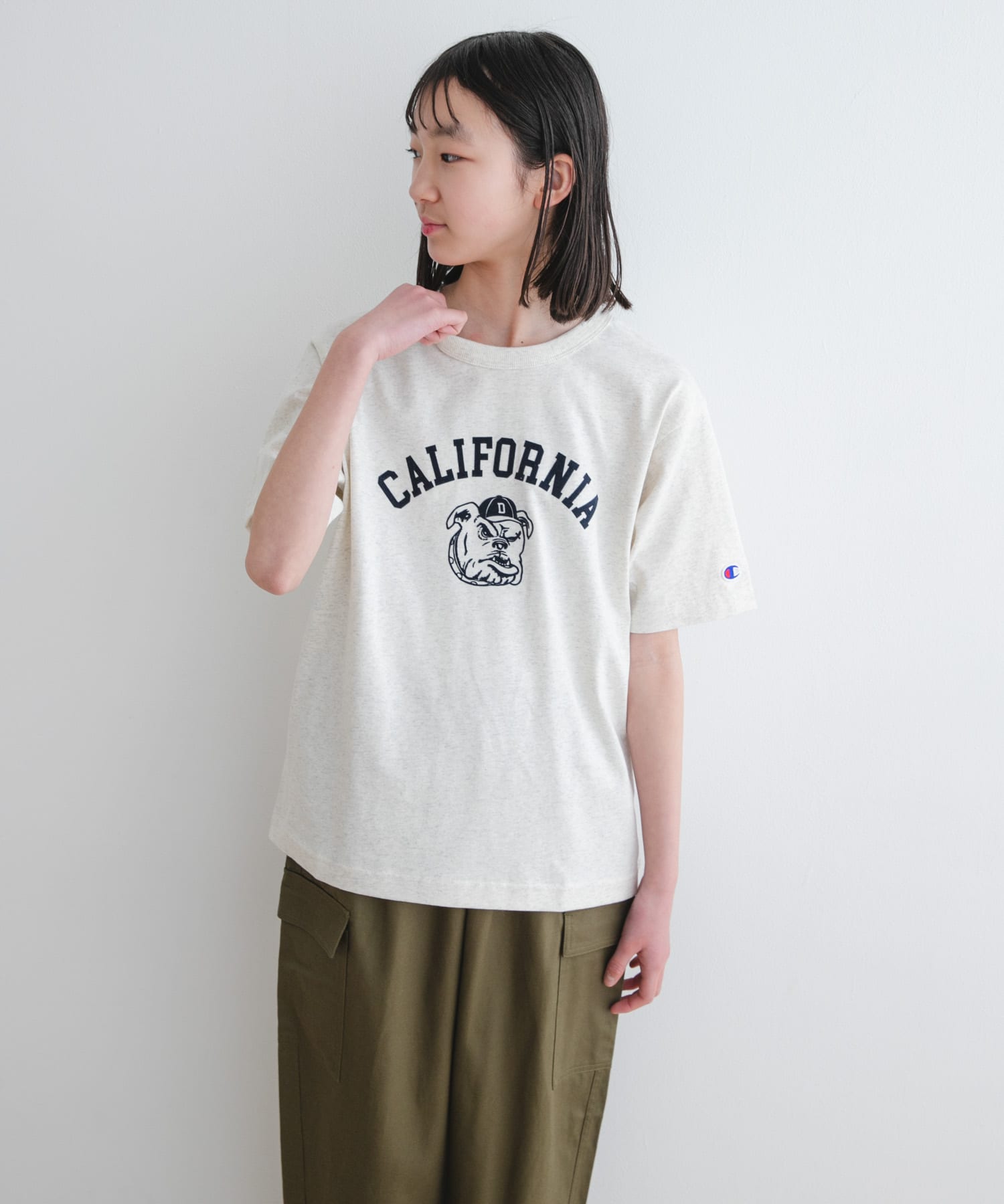 WEB/一部店舗限定』『別注』Champion×DOORS BULLDOG Tシャツ(KIDS)(150