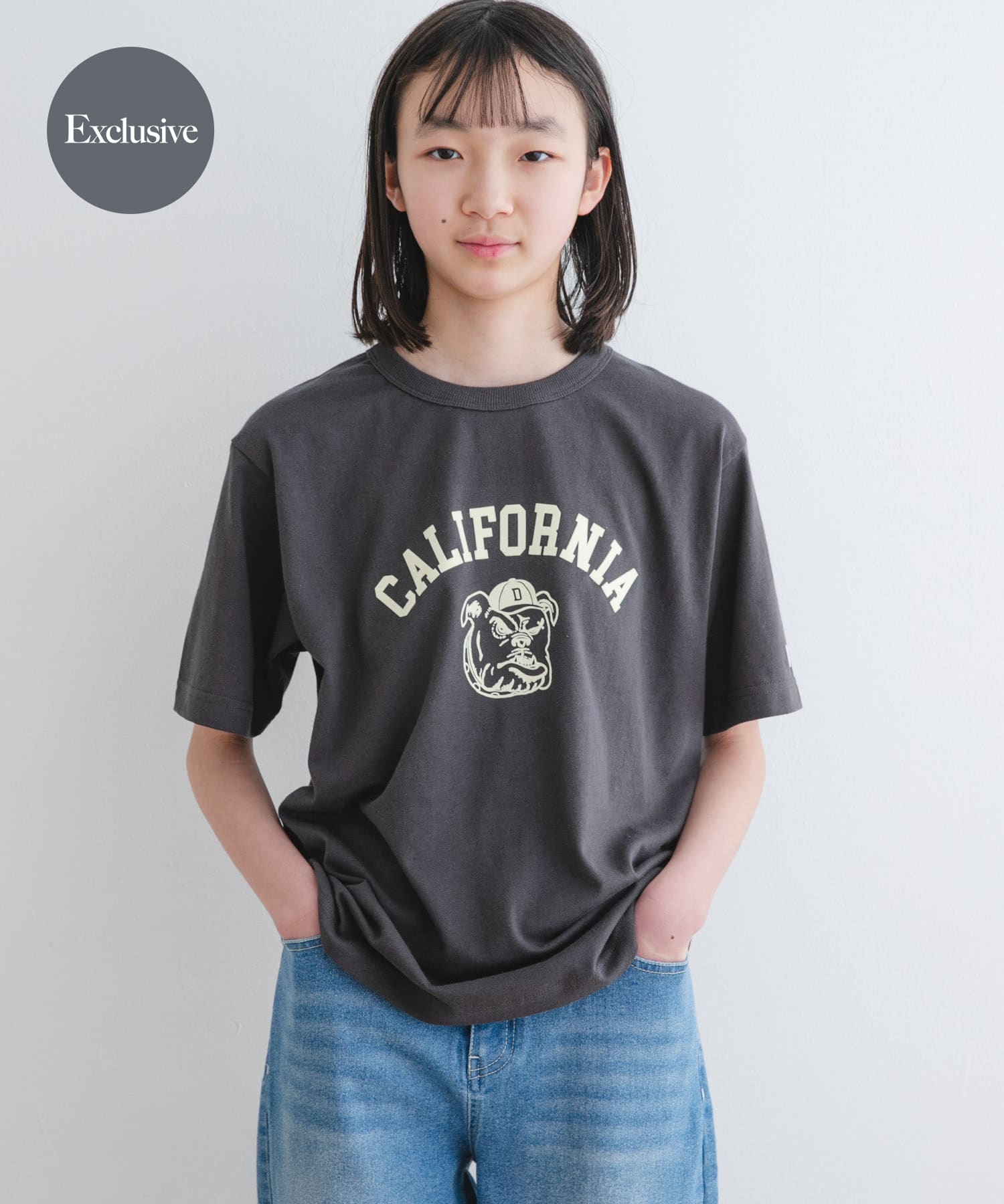 WEB/一部店舗限定』『別注』Champion×DOORS BULLDOG Tシャツ(KIDS)(150