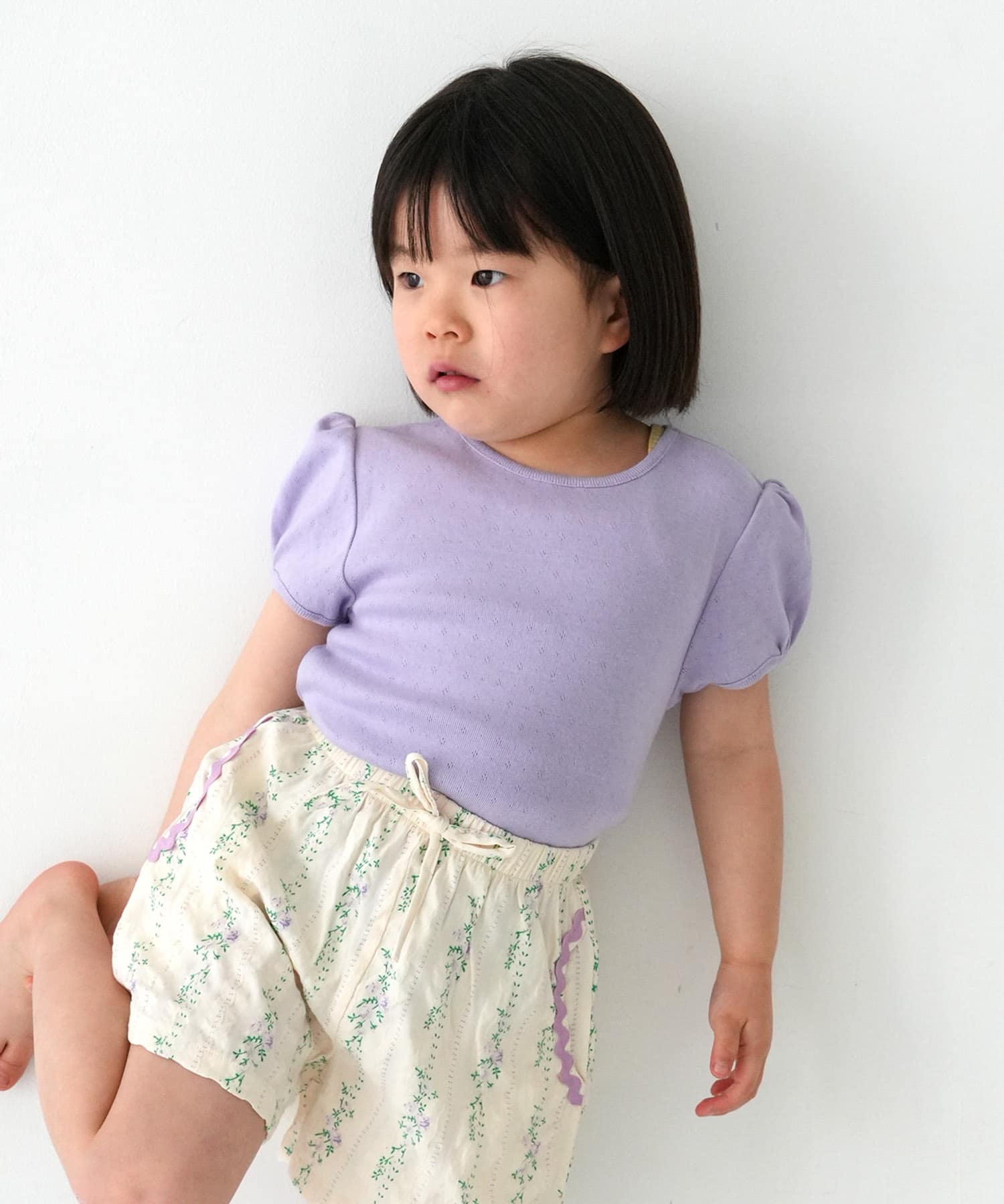 Pippi+Lotta　Eyelet puff  T-shirts(KIDS) Lilac M