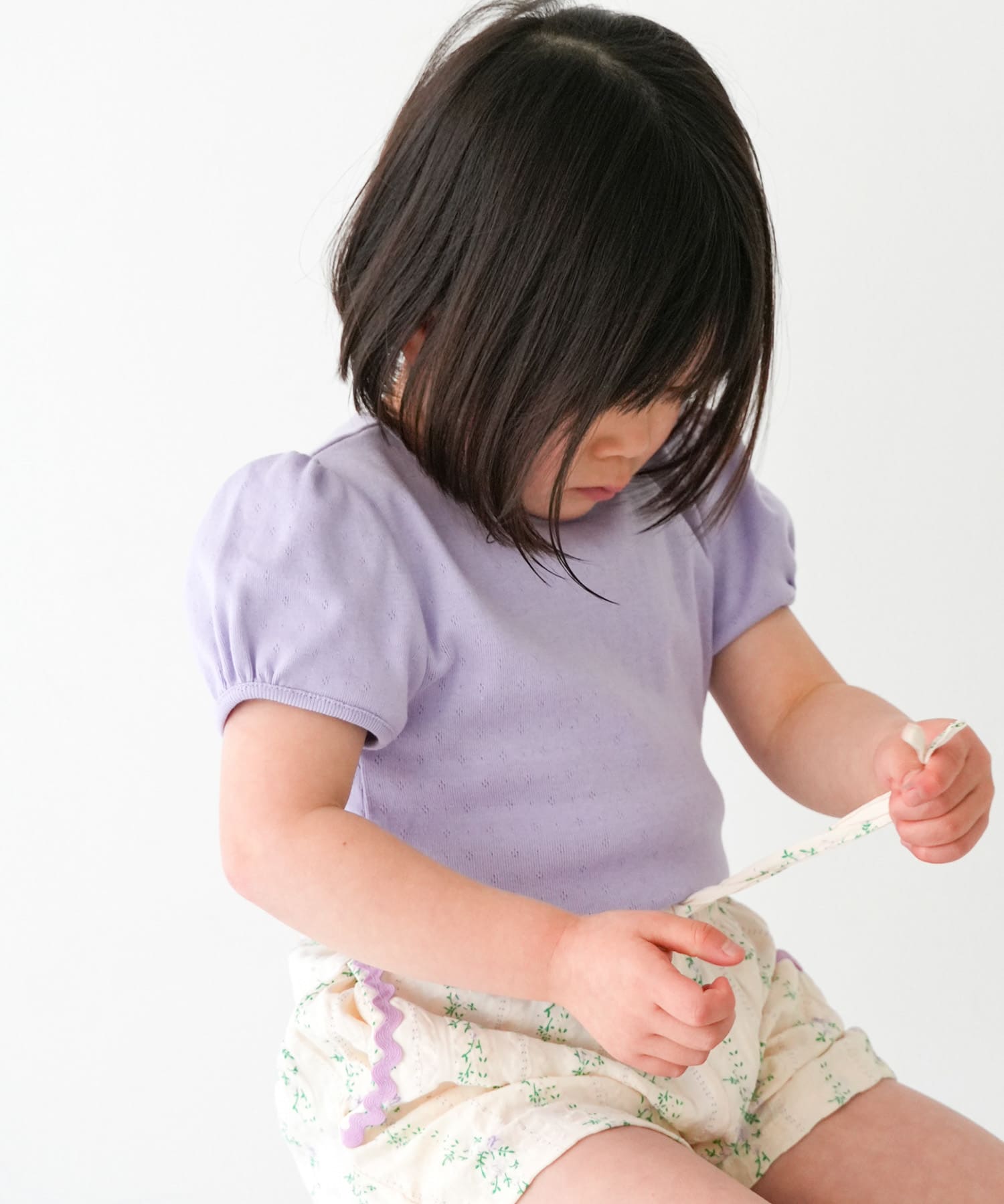 Pippi+Lotta　Eyelet puff  T-shirts(KIDS) Lilac M