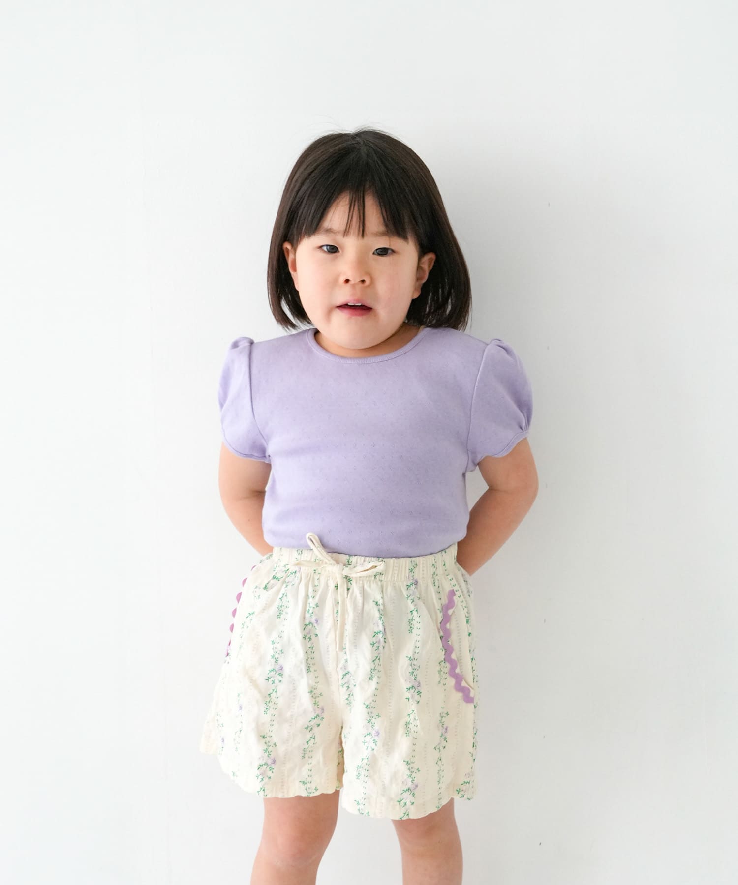 Pippi+Lotta　Eyelet puff  T-shirts(KIDS) Lilac M