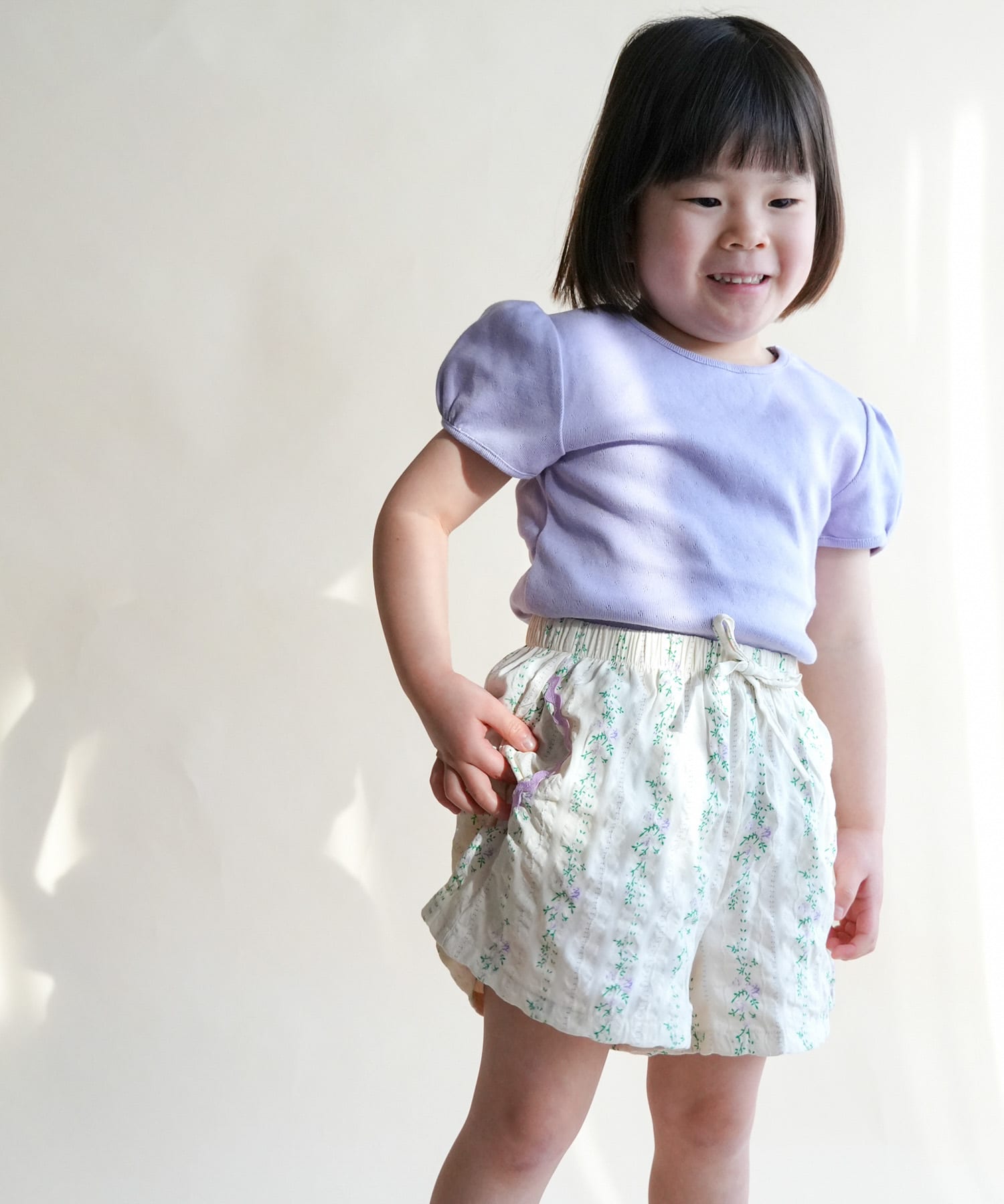 Pippi+Lotta　Eyelet puff  T-shirts(KIDS) Lilac M