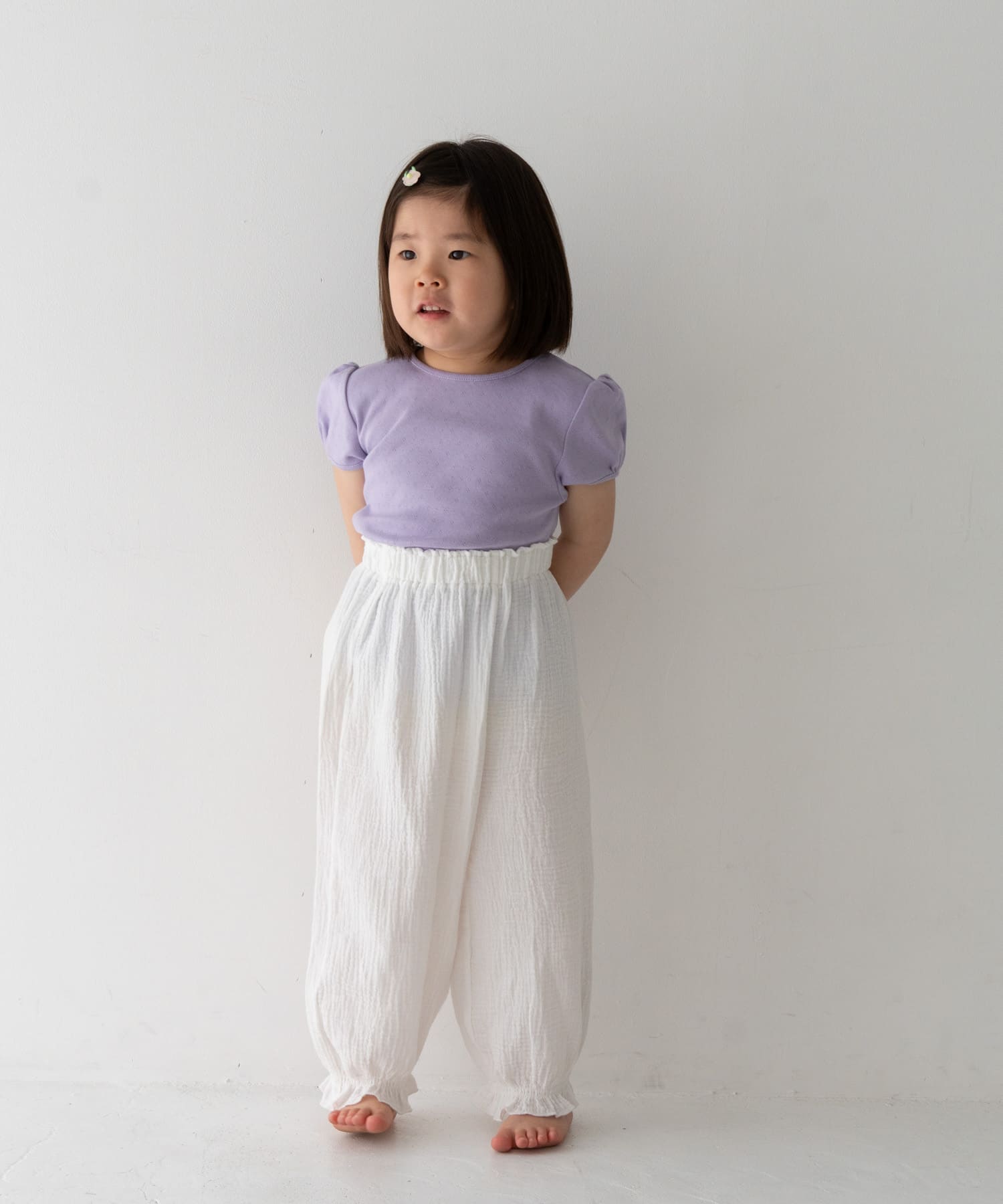 Pippi+Lotta　Eyelet puff  T-shirts(KIDS) Lilac L