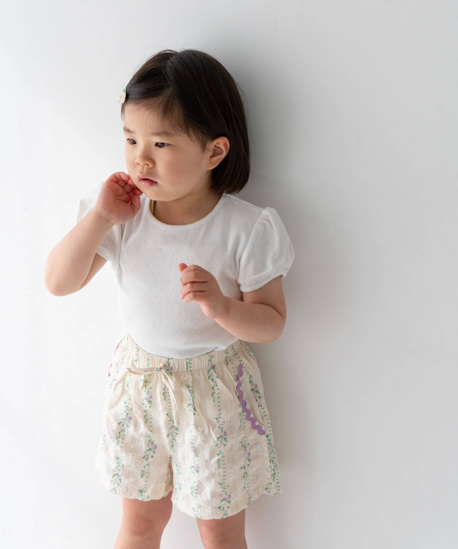 Pippi+Lotta　Eyelet puff  T-shirts(KIDS) Ivory M