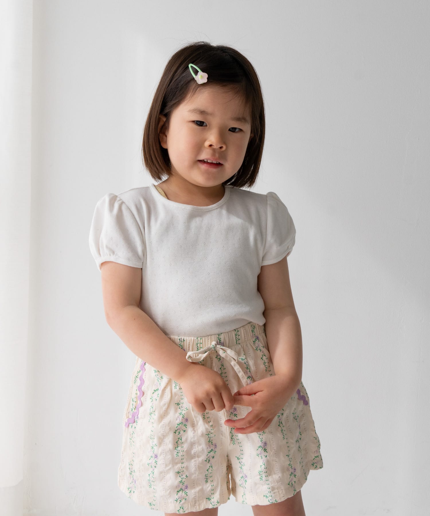 Pippi+Lotta　Eyelet puff  T-shirts(KIDS) Ivory M