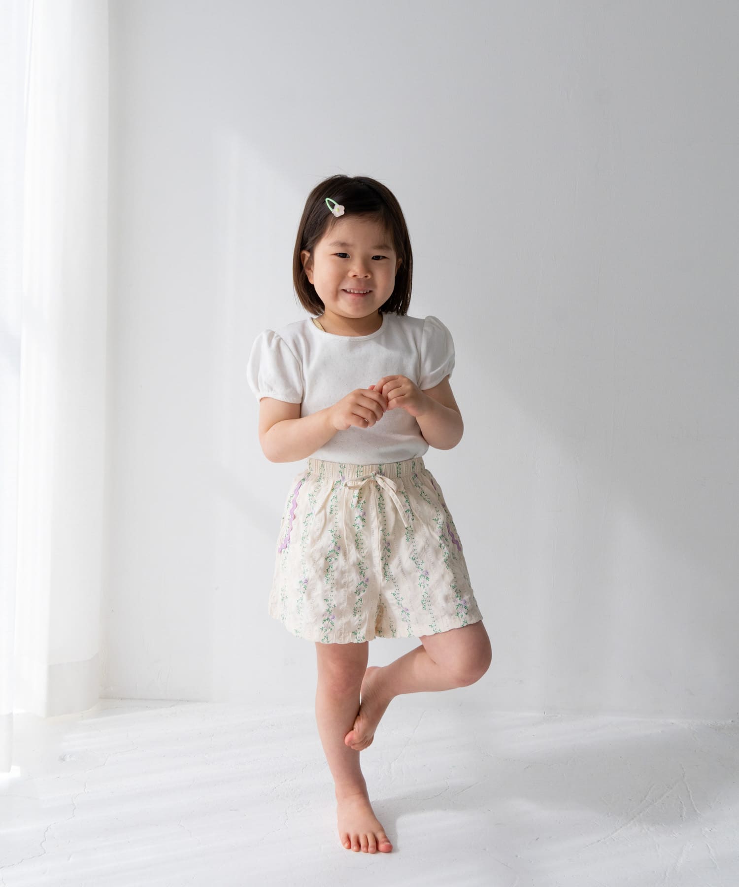 Pippi+Lotta　Eyelet puff  T-shirts(KIDS) Ivory M