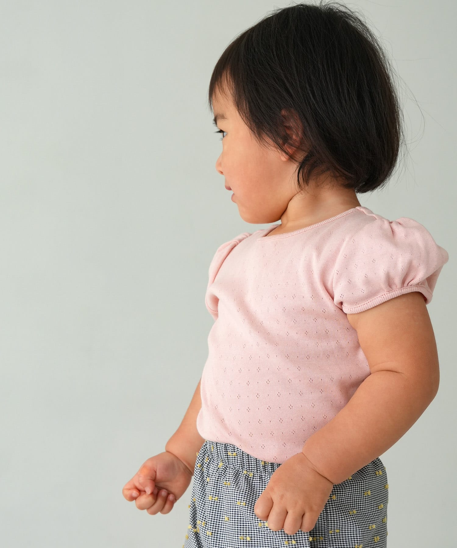 Pippi+Lotta　Eyelet puff  T-shirts(KIDS) Peach M