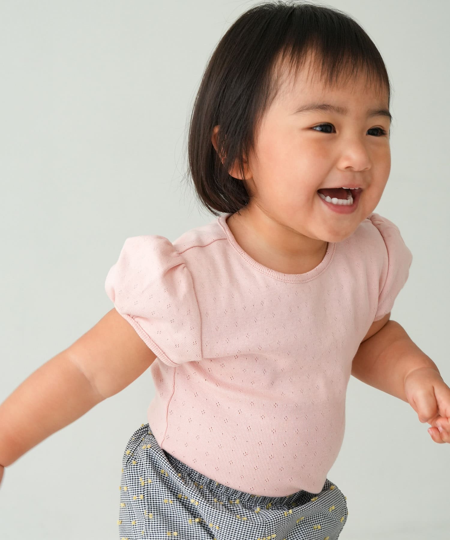 Pippi+Lotta　Eyelet puff  T-shirts(KIDS) Peach M