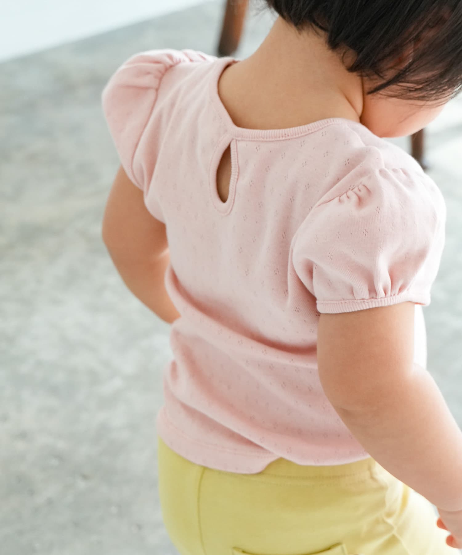 Pippi+Lotta　Eyelet puff  T-shirts(KIDS) Peach M