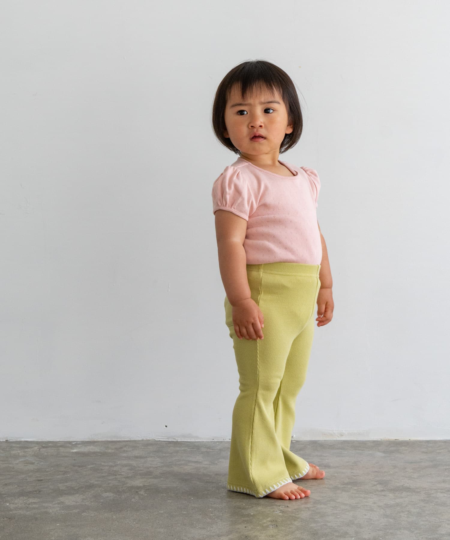 Pippi+Lotta　Eyelet puff  T-shirts(KIDS) Peach L