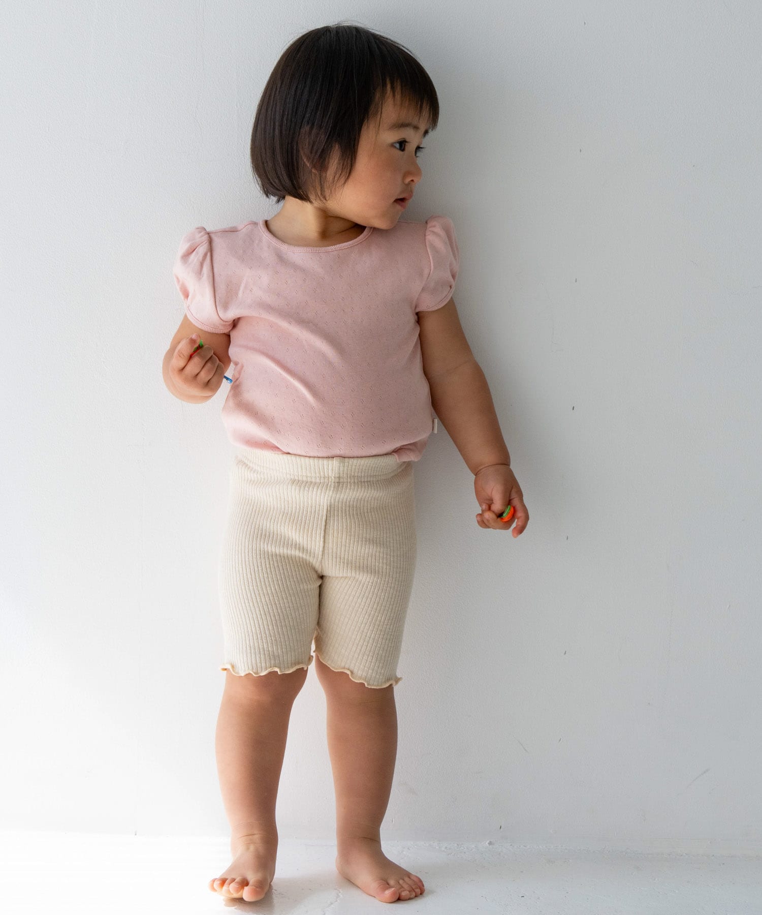 Pippi+Lotta　Eyelet puff  T-shirts(KIDS) Peach L