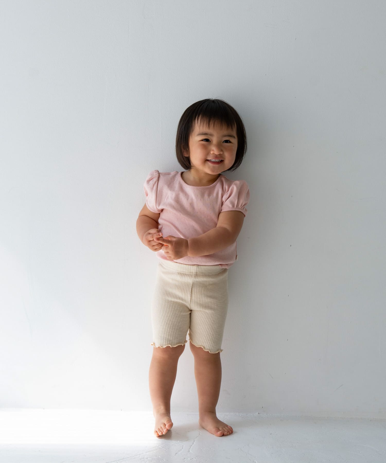 Pippi+Lotta　Eyelet puff  T-shirts(KIDS) Peach L
