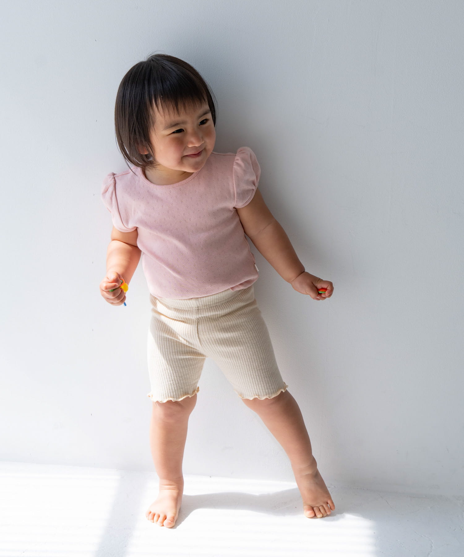 Pippi+Lotta　Eyelet puff  T-shirts(KIDS) Peach XL