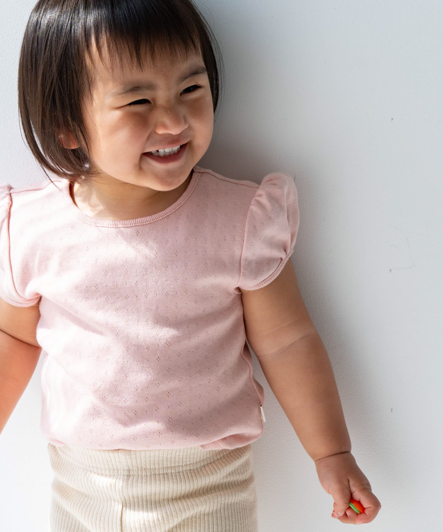 Pippi+Lotta　Eyelet puff  T-shirts(KIDS) Peach XL