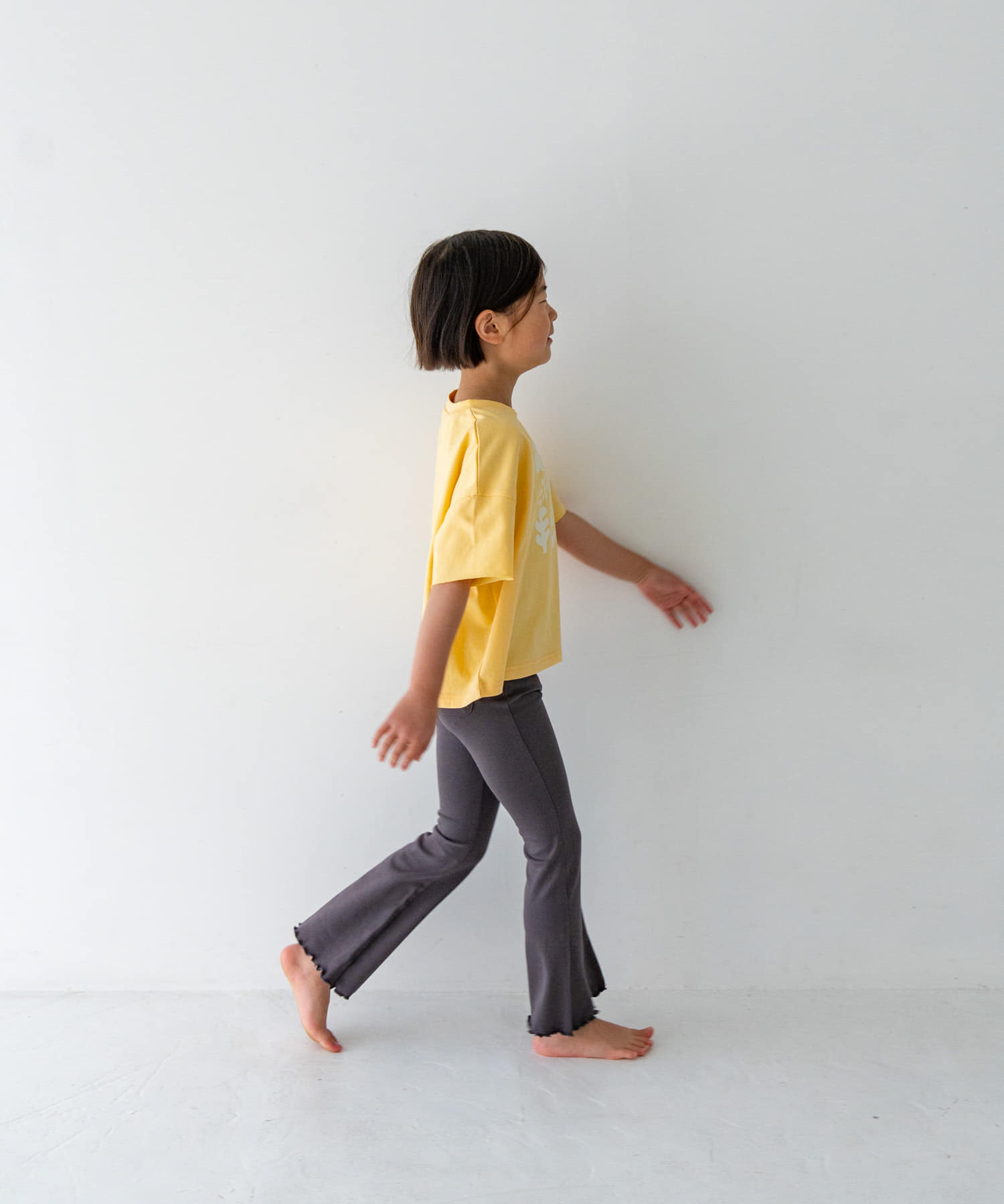 Pippi+Lotta　Flare cotton pants(KIDS) Charcoal M