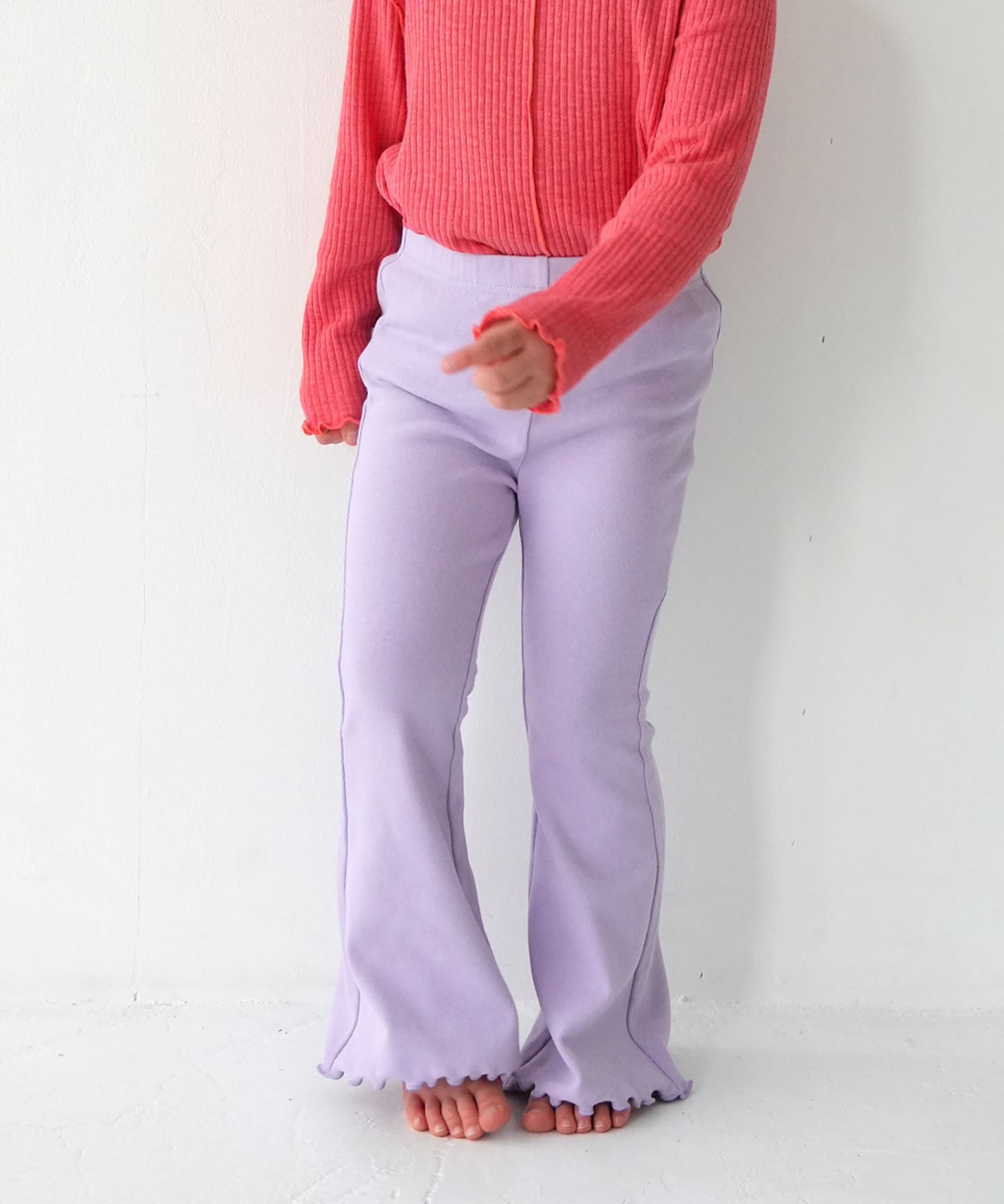 Pippi+Lotta　Flare cotton pants(KIDS) Lilac M