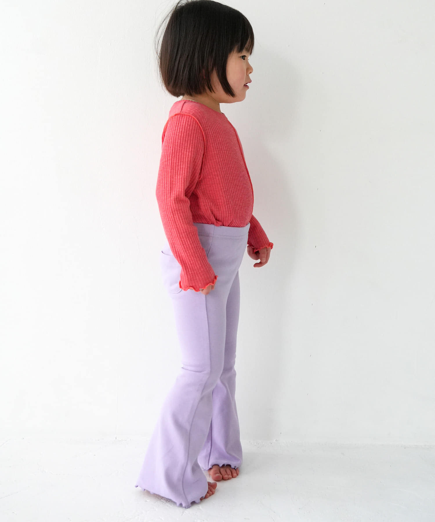 Pippi+Lotta　Flare cotton pants(KIDS) Lilac M