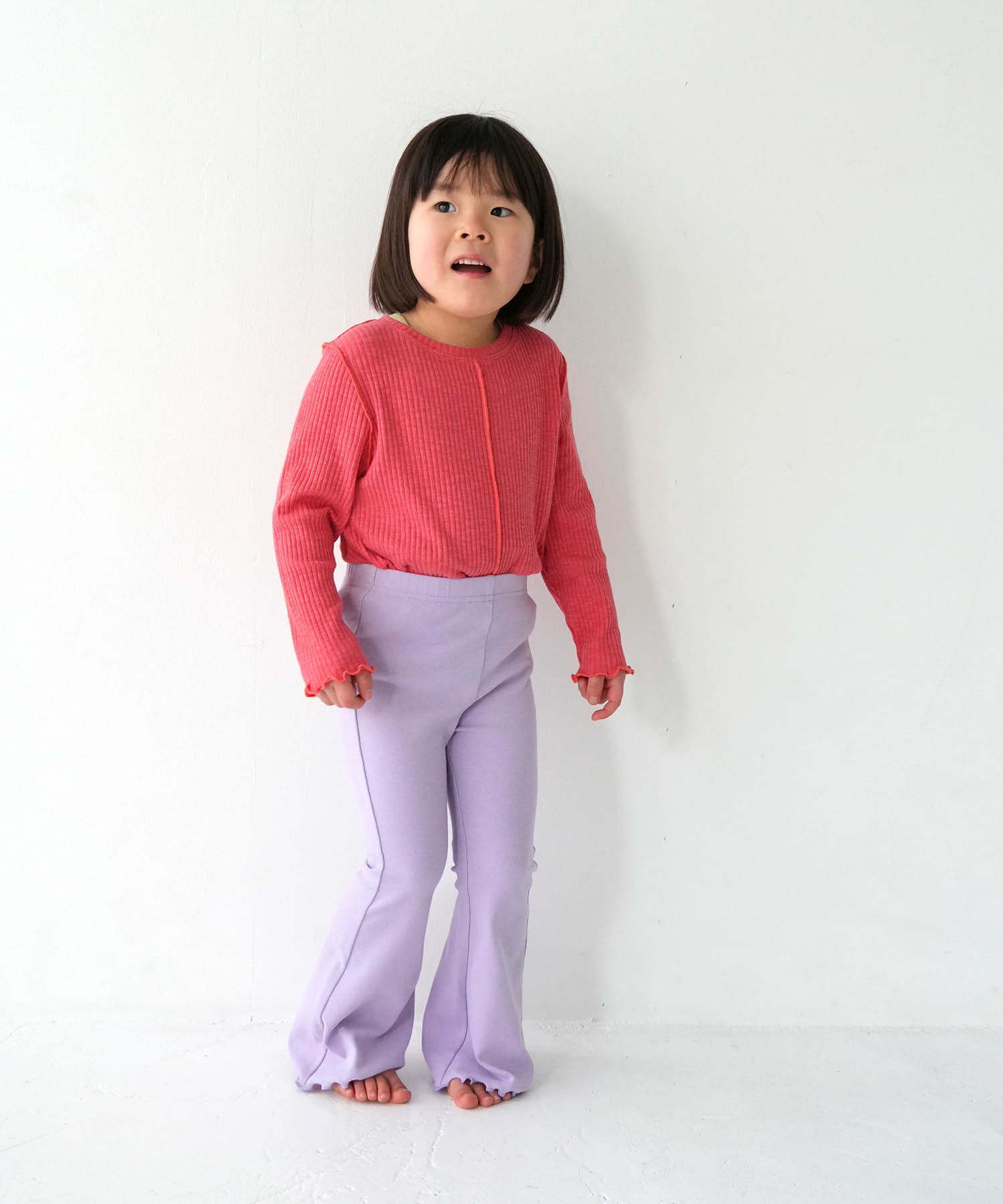 Pippi+Lotta　Flare cotton pants(KIDS) Lilac M