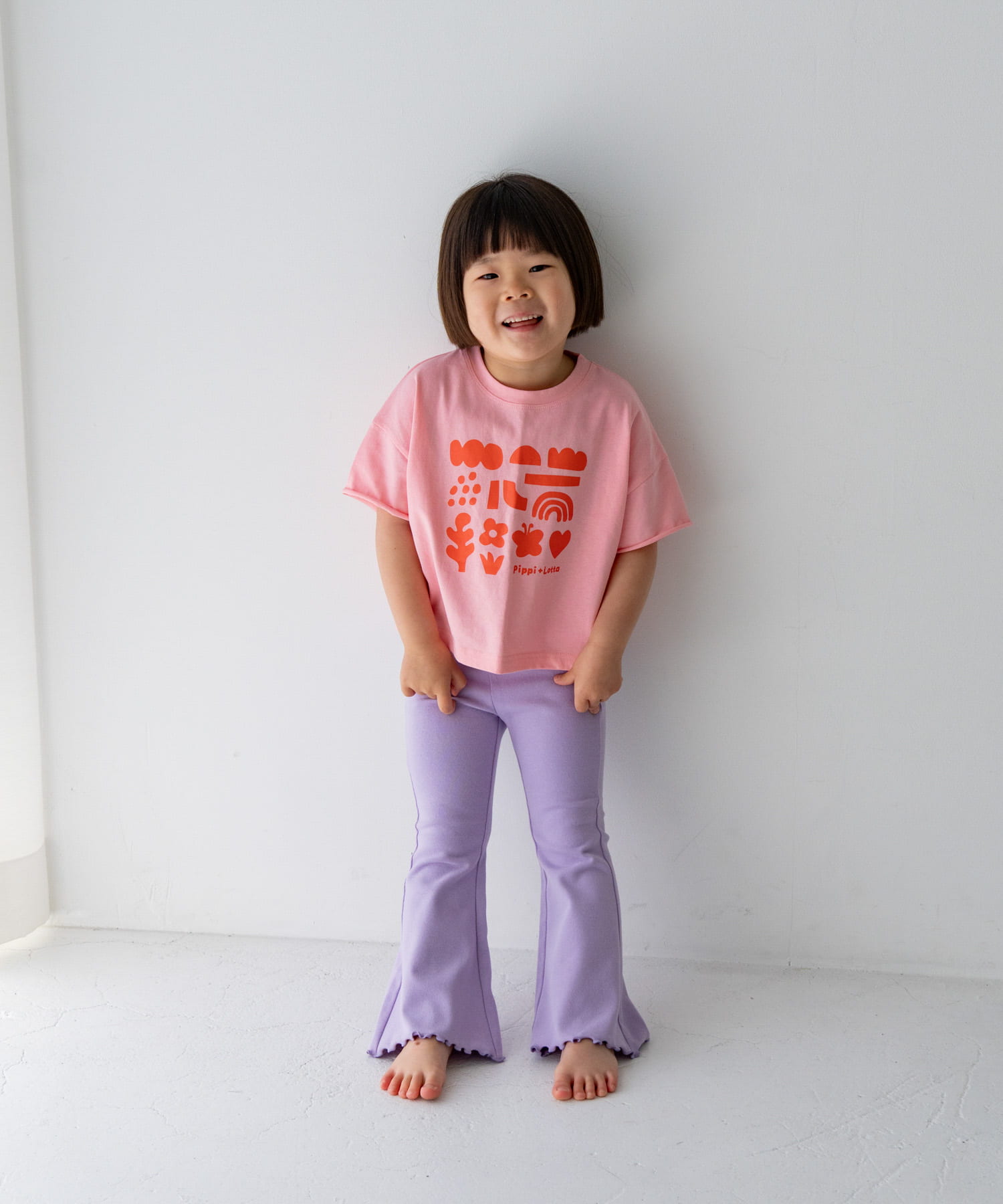 Pippi+Lotta　Flare cotton pants(KIDS) Lilac M