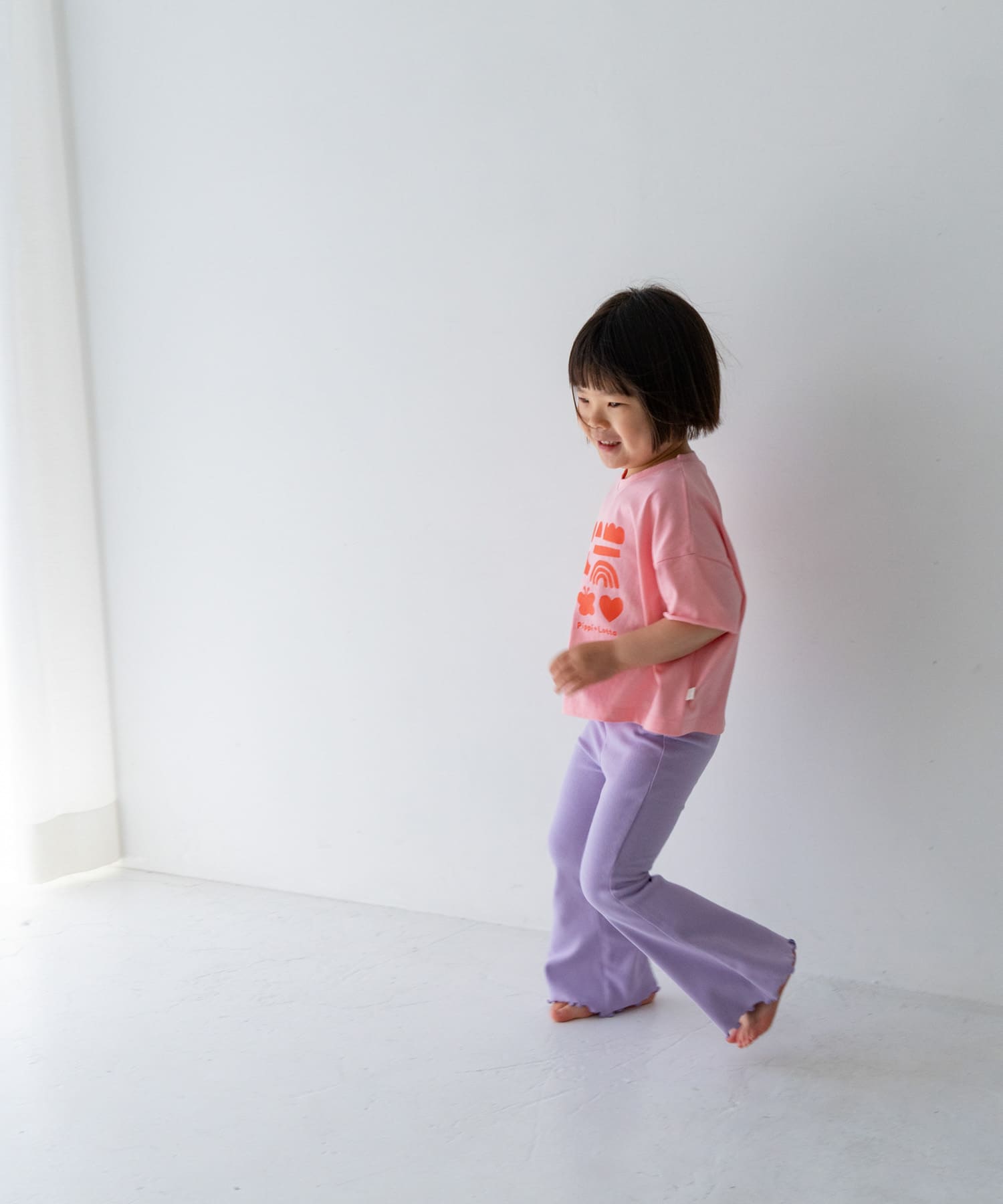 Pippi+Lotta　Flare cotton pants(KIDS) Lilac M