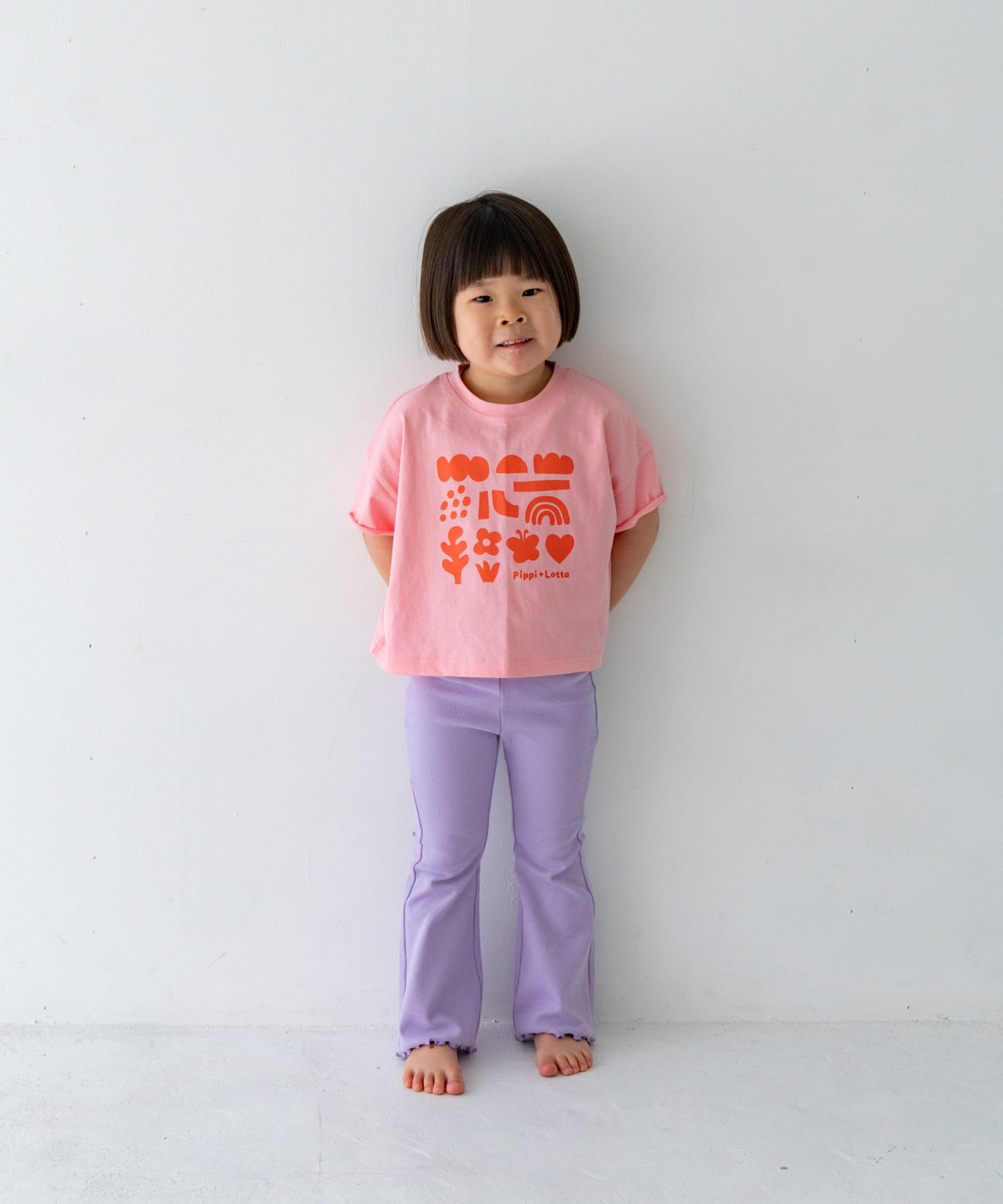 Pippi+Lotta　Flare cotton pants(KIDS) Lilac M