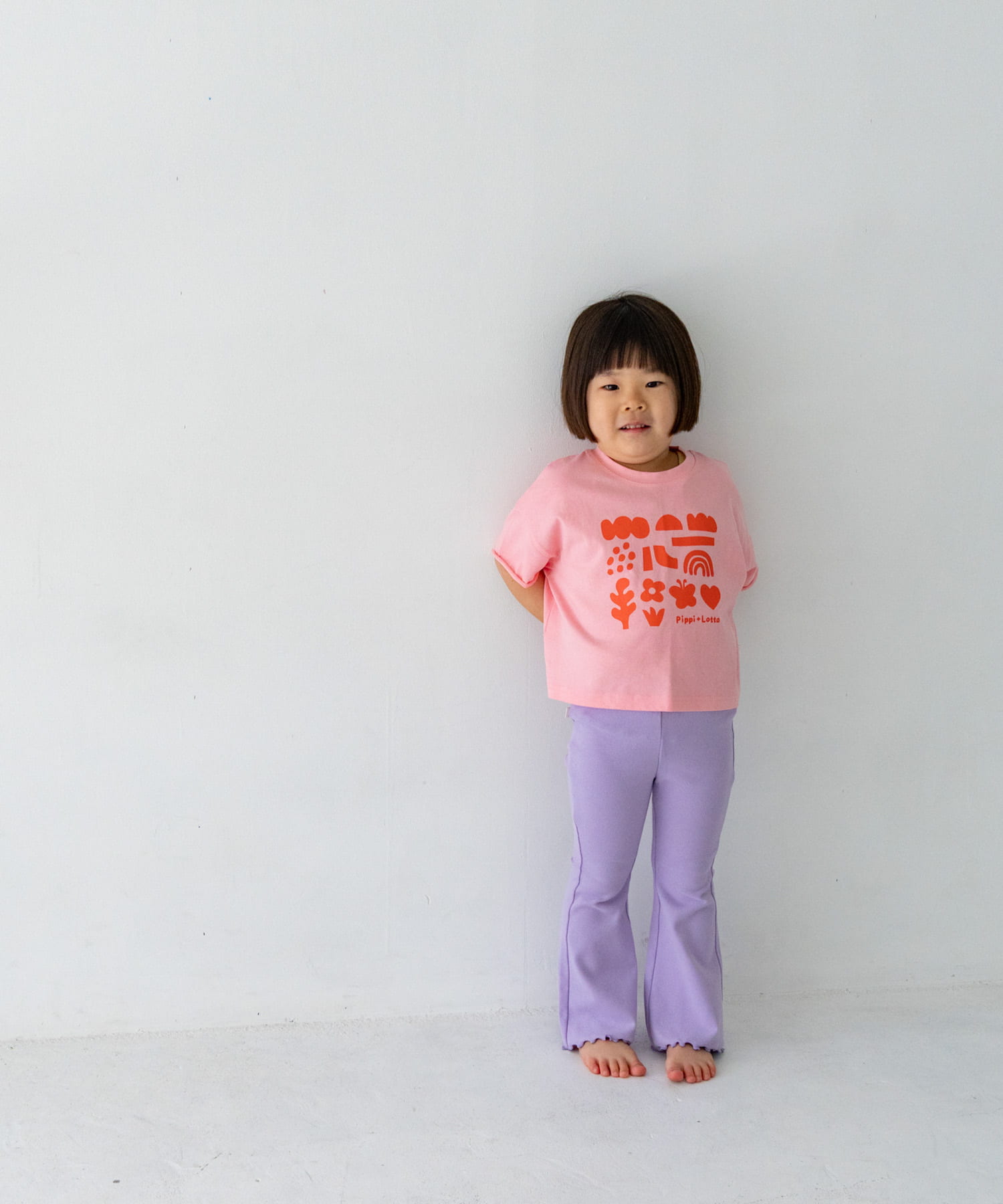 Pippi+Lotta　Flare cotton pants(KIDS) Lilac M
