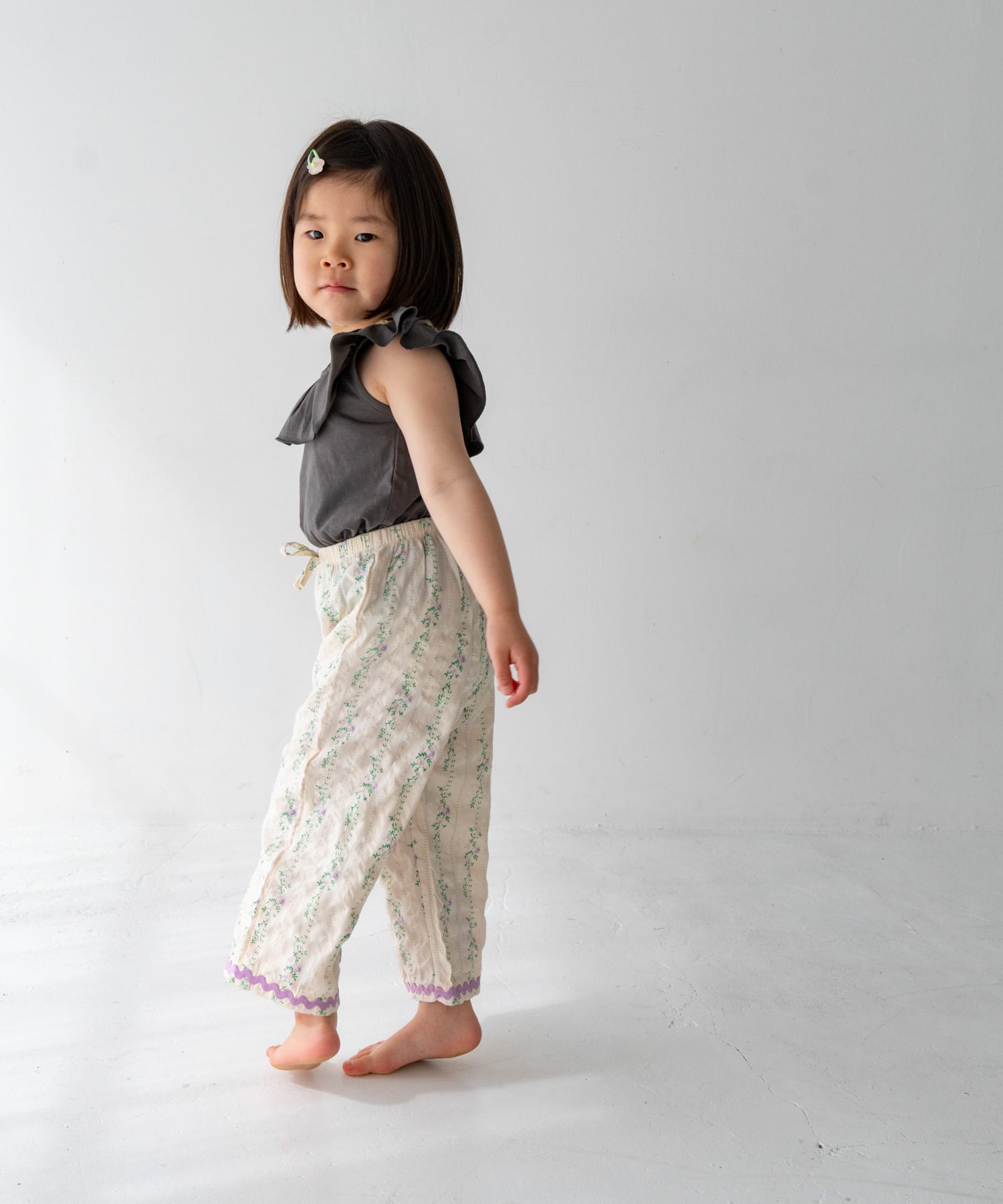 Pippi+Lotta　Flower long pants(KIDS) One M
