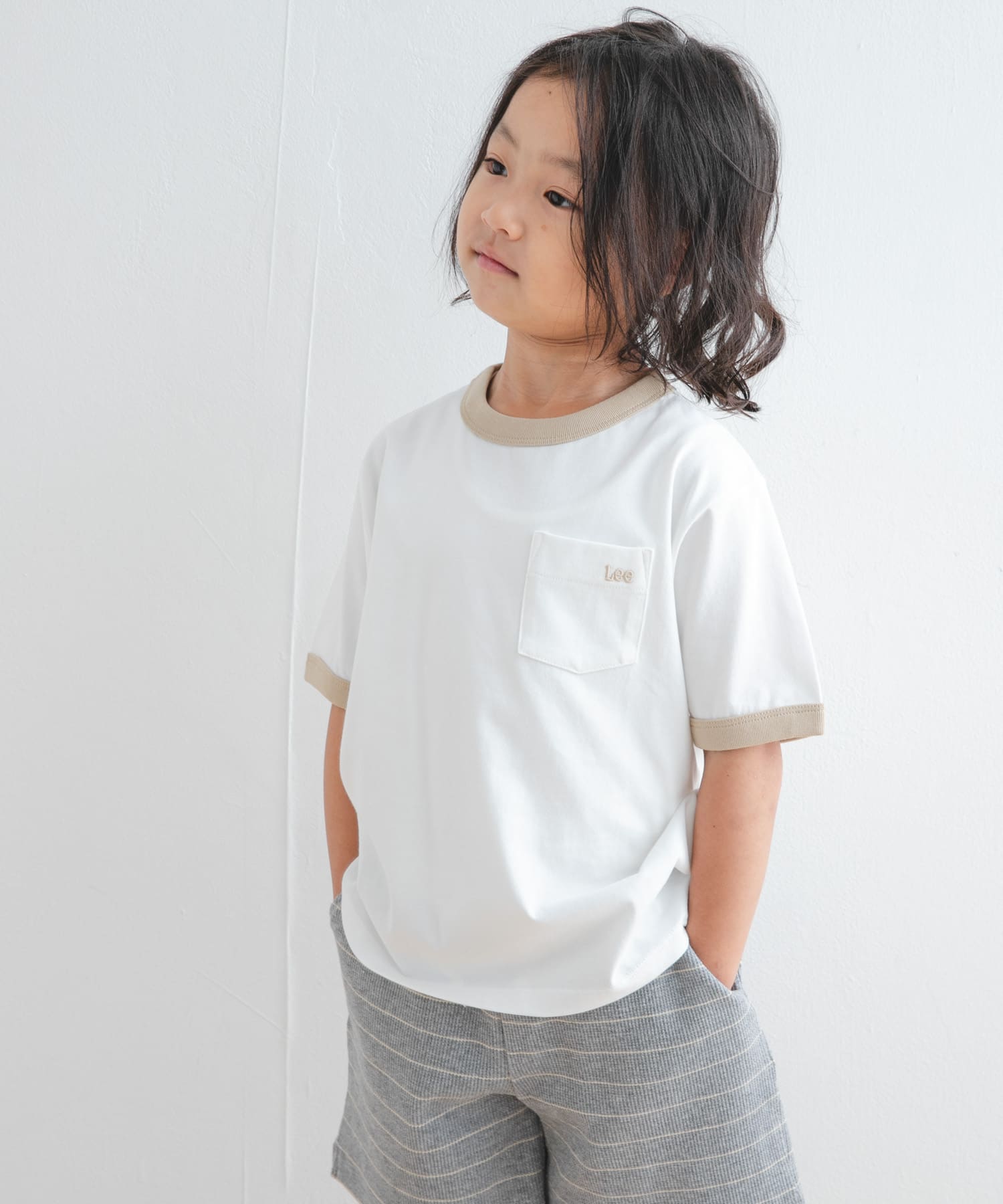 別注』Lee×DOORS リンガーTシャツ(KIDS)(110 ホワイト): キッズ｜URBAN