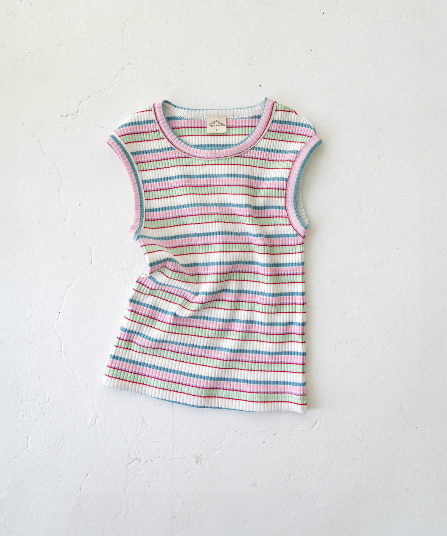 Pippi+Lotta　Multi stripe sleeveless(KIDS) Ivory M
