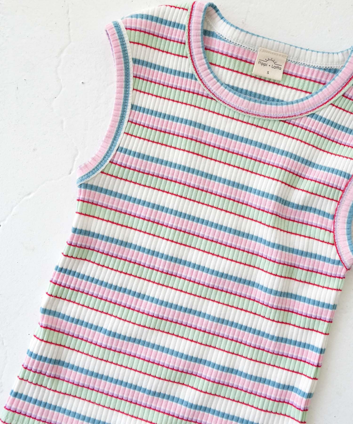 Pippi+Lotta　Multi stripe sleeveless(KIDS) Ivory M